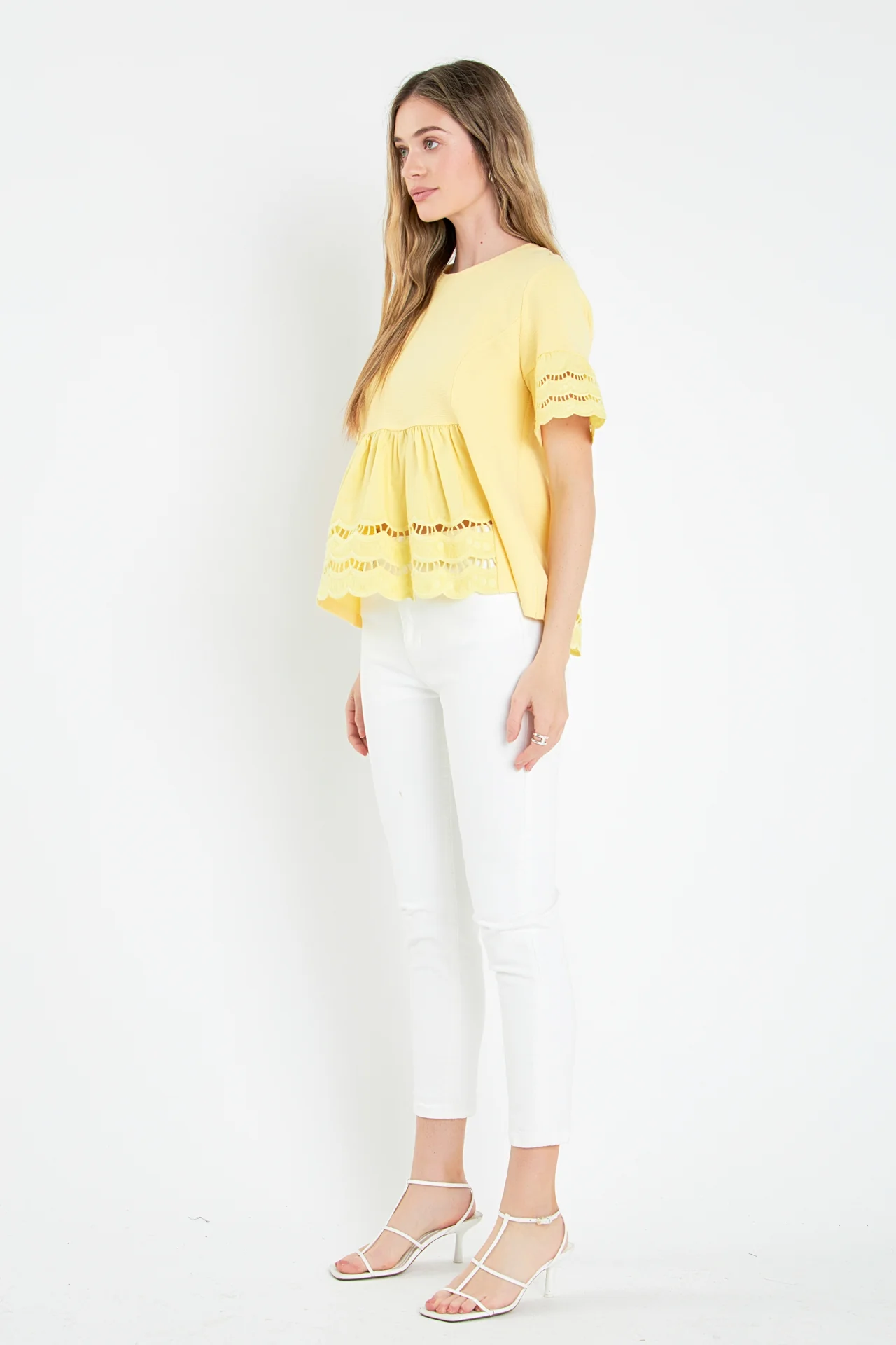 Knit Eyelet Mixed T-Shirts - Image 8