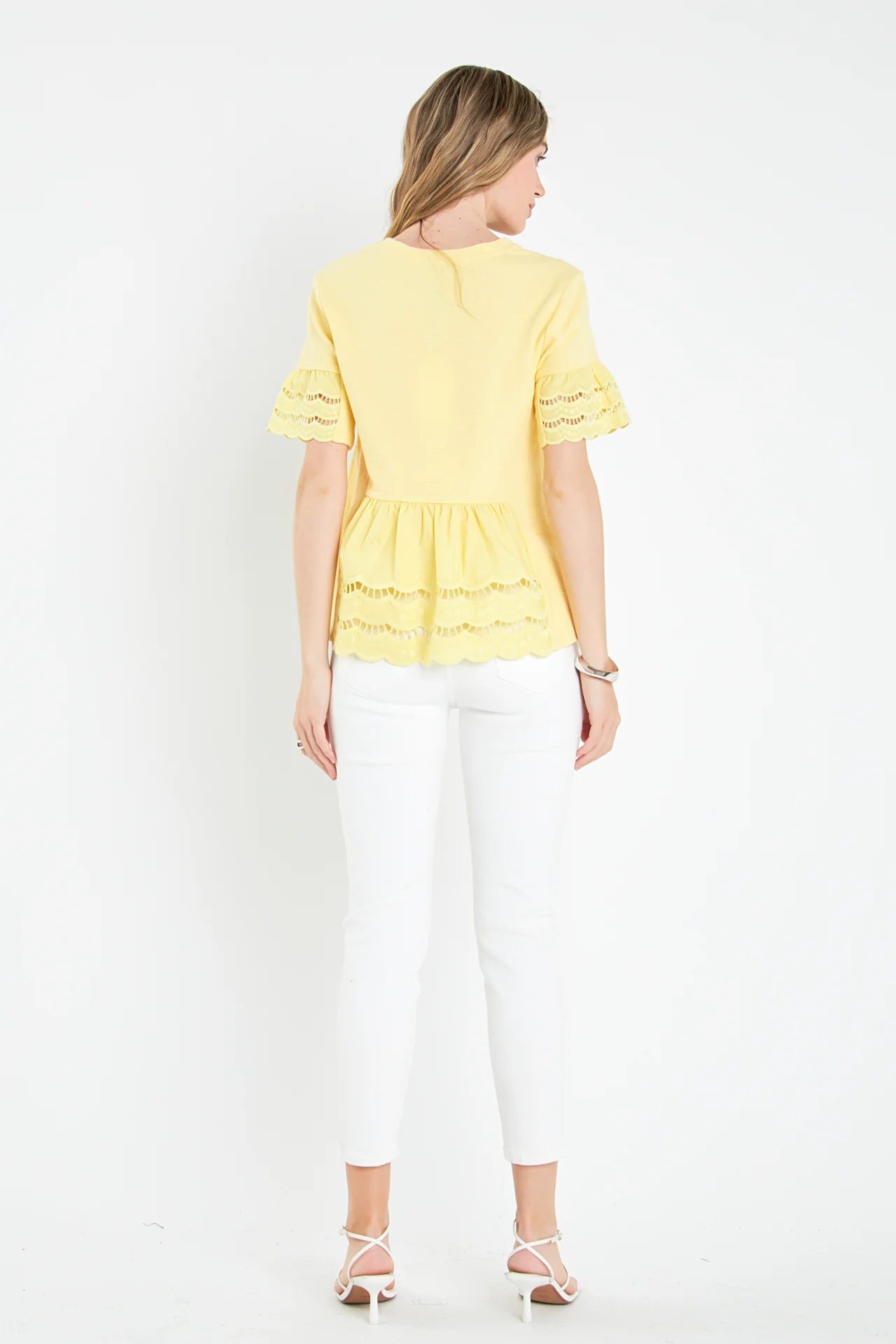 Knit Eyelet Mixed T-Shirts - Image 9