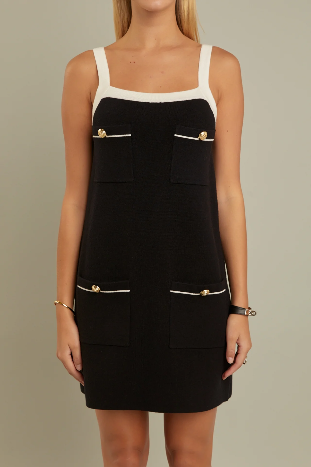 Knit Mini Dress With Pockets - Image 9