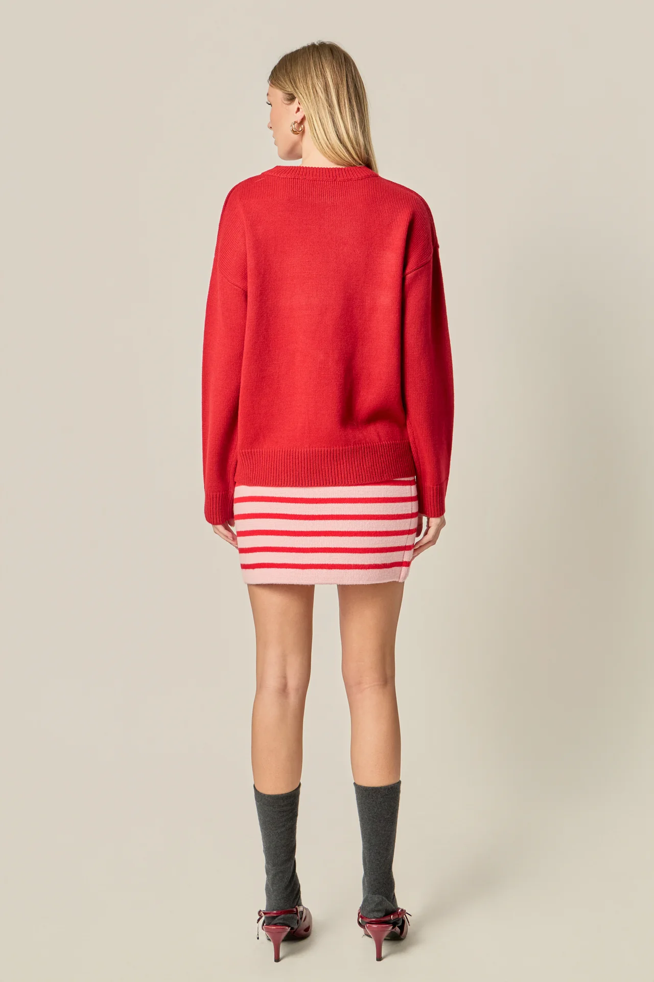 Knit Striped Mini Skirt - Image 4