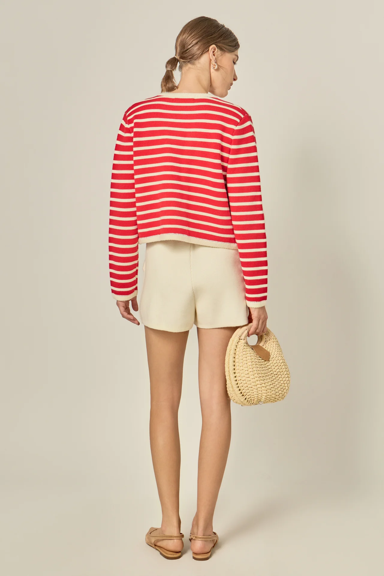 Pepper Knit Sailor Stripe Cropped Sweater Cardigan - Image 12