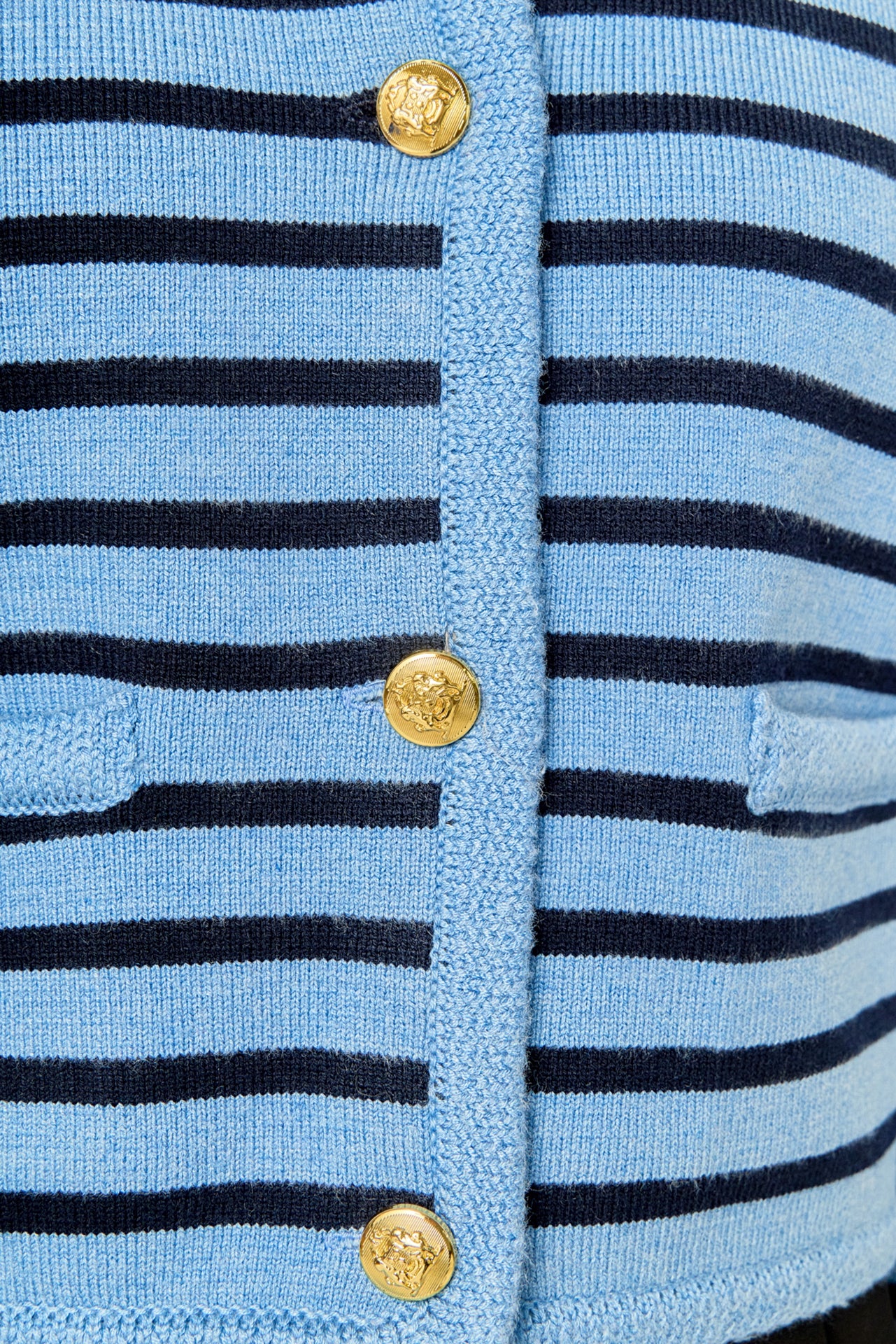 Pepper Knit Sailor Stripe Cropped Sweater Cardigan - Image 3