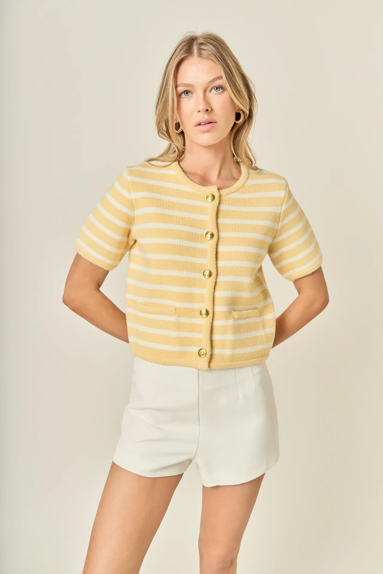Knit Striped Sweater Cardigan - Image 12