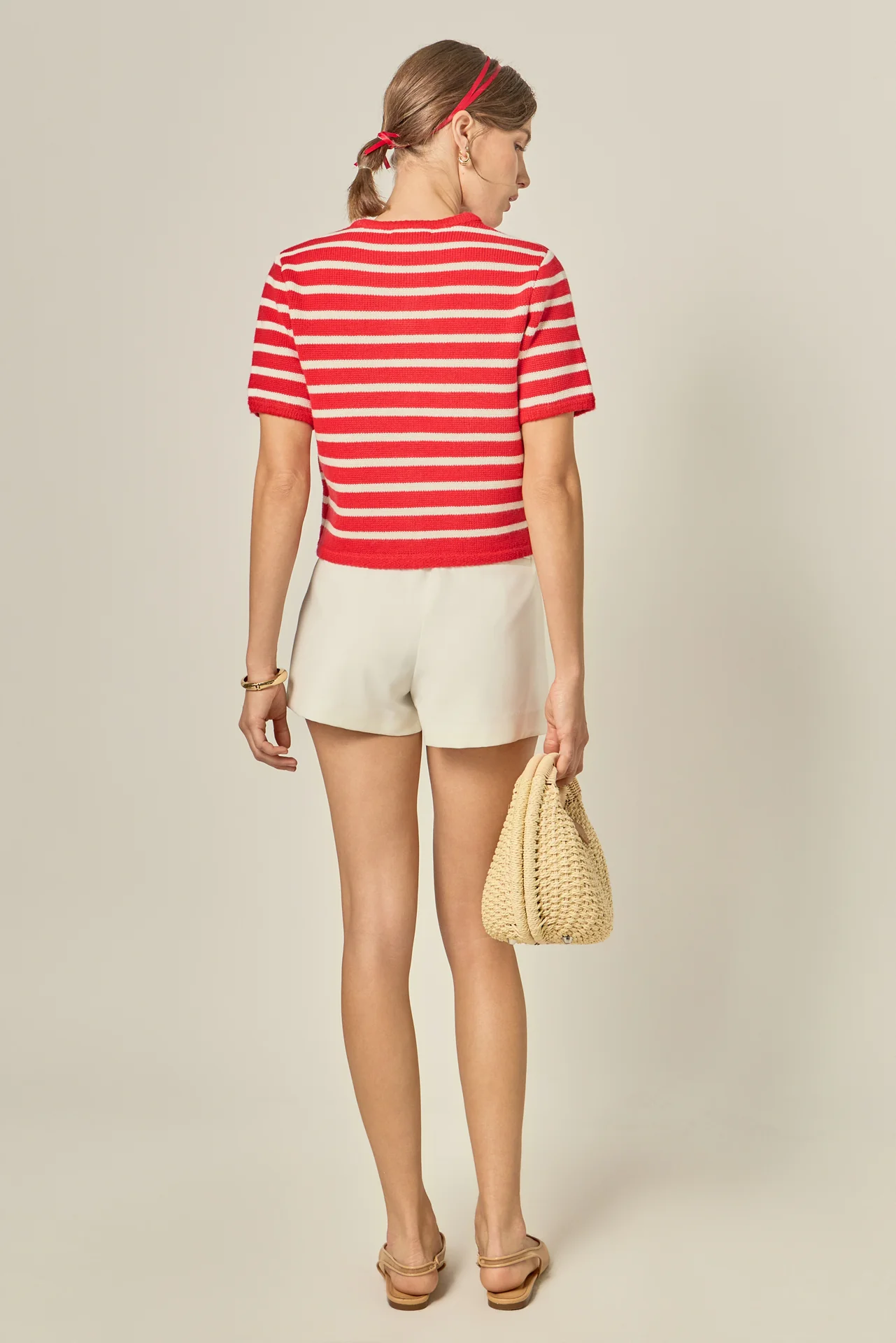 Knit Striped Sweater Cardigan - Image 17