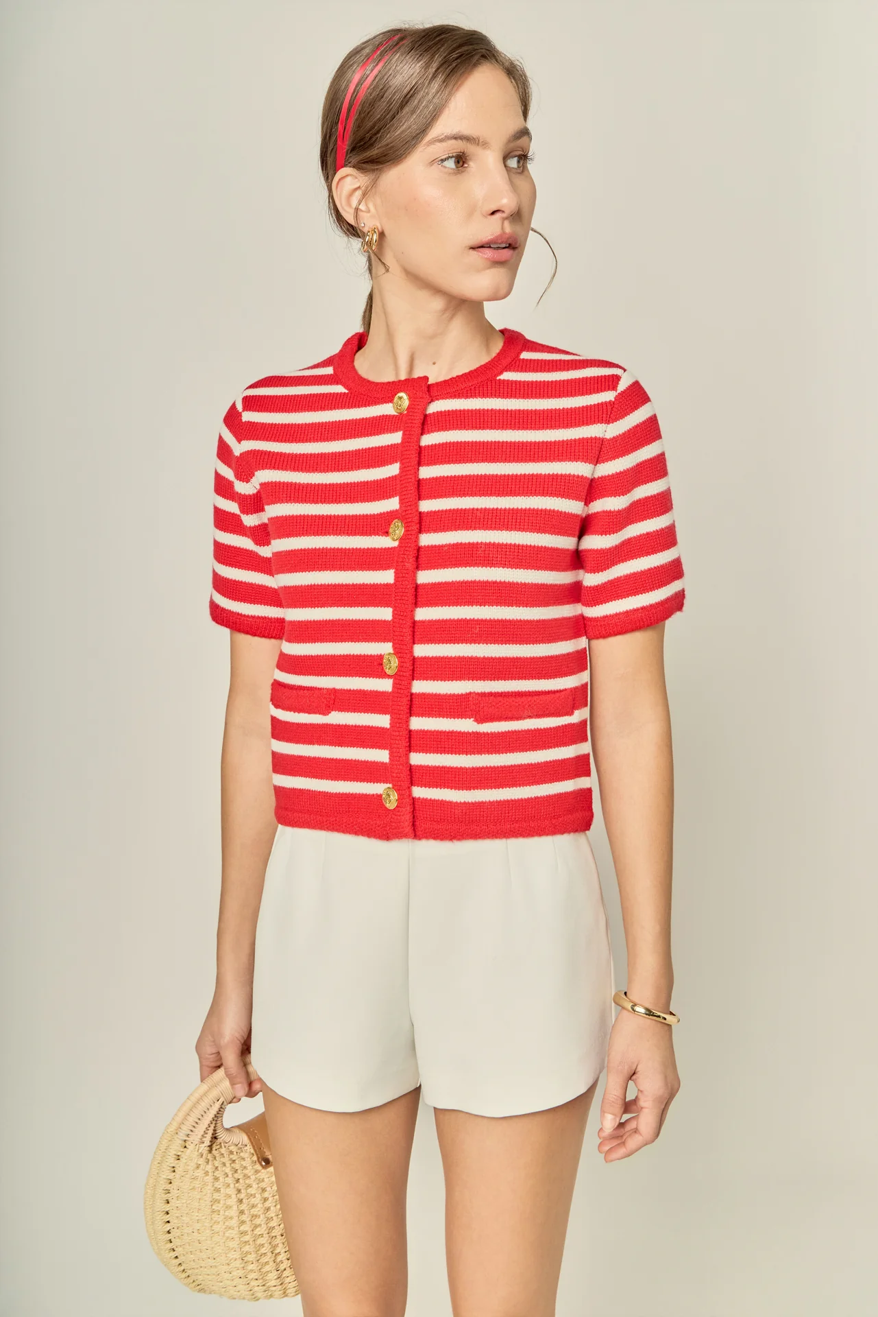 Knit Striped Sweater Cardigan - Image 18