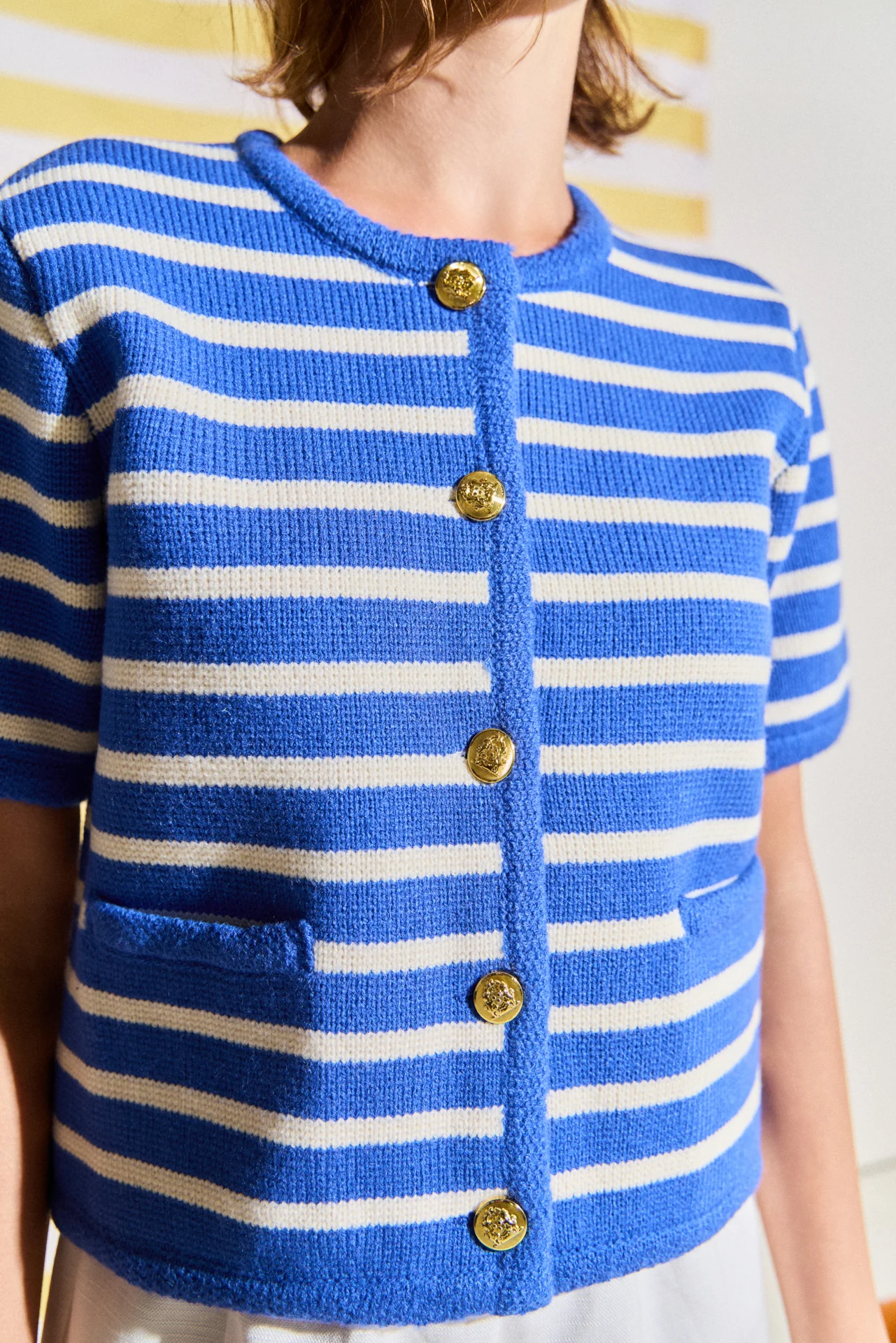 Knit Striped Sweater Cardigan - Image 3