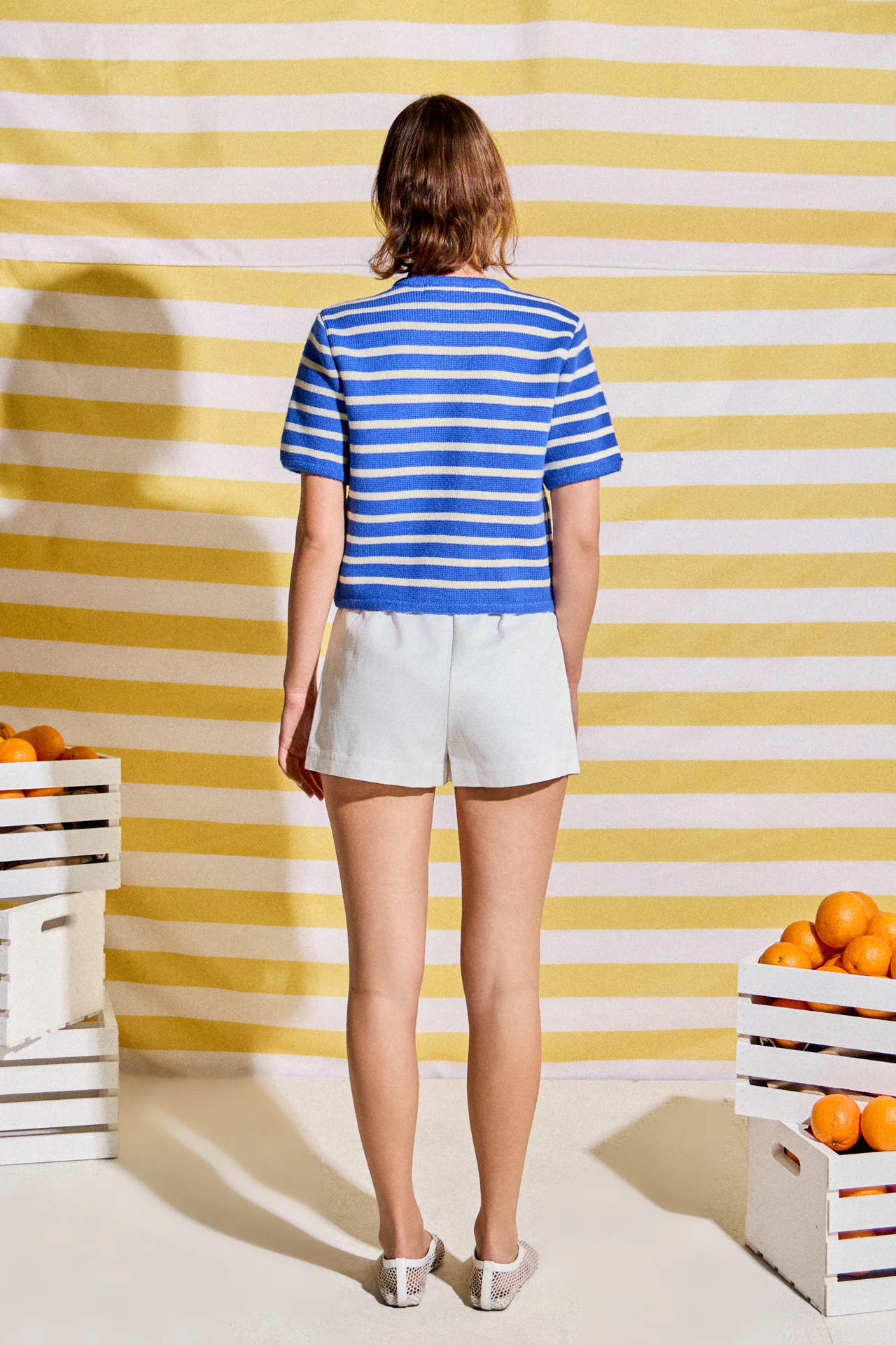Knit Striped Sweater Cardigan - Image 5