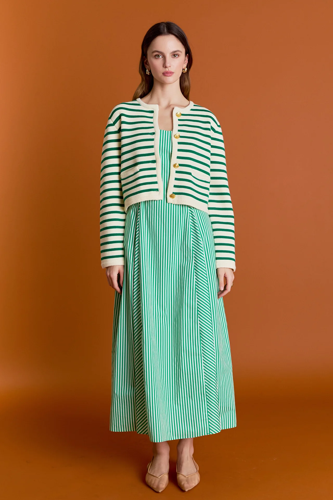 Knit Striped Sweater Cardigan - Image 10