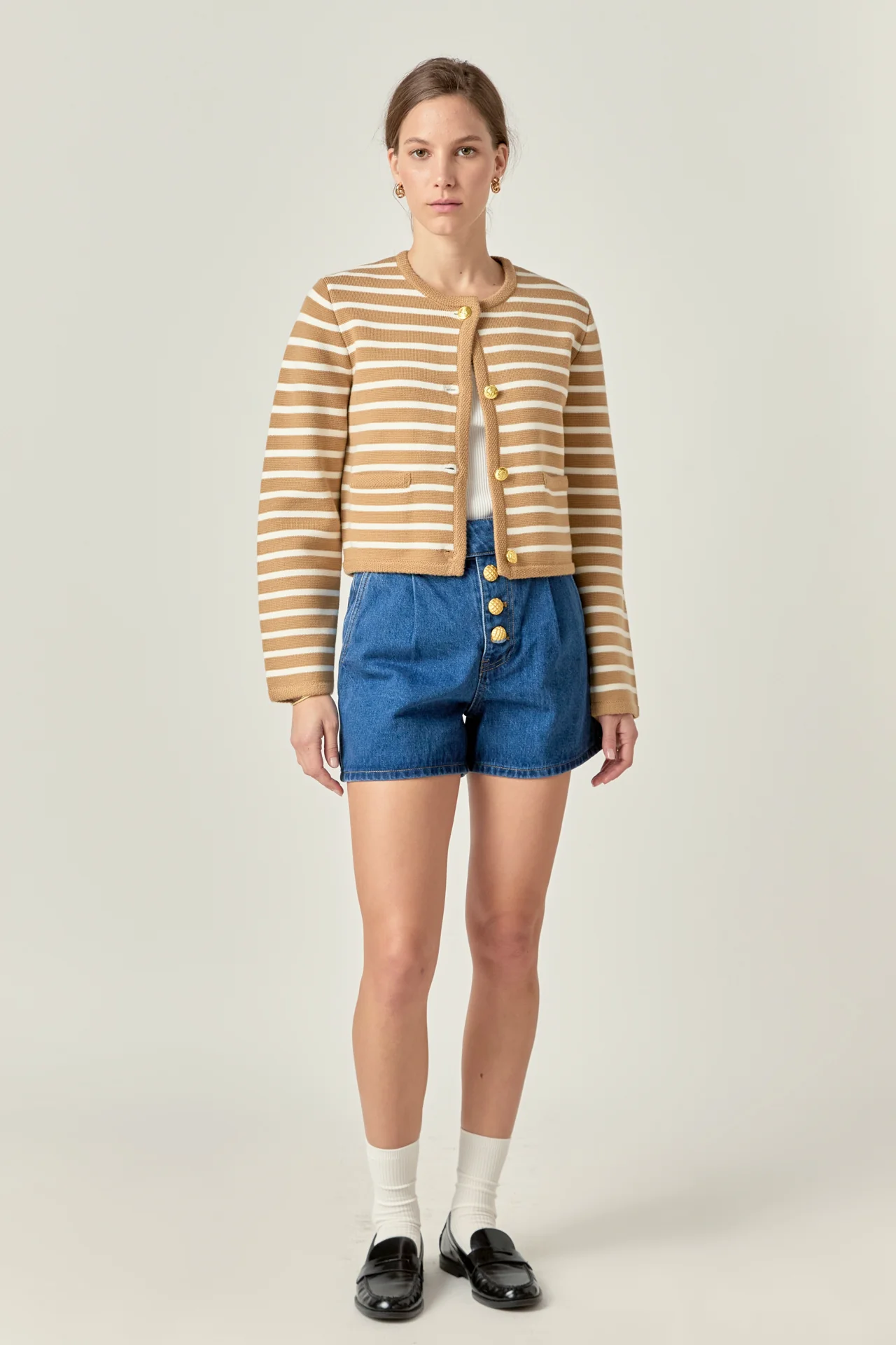 Knit Striped Sweater Cardigan - Image 11