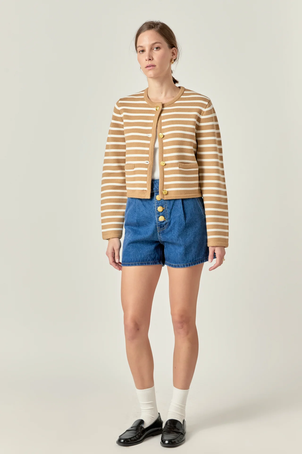 Knit Striped Sweater Cardigan - Image 13
