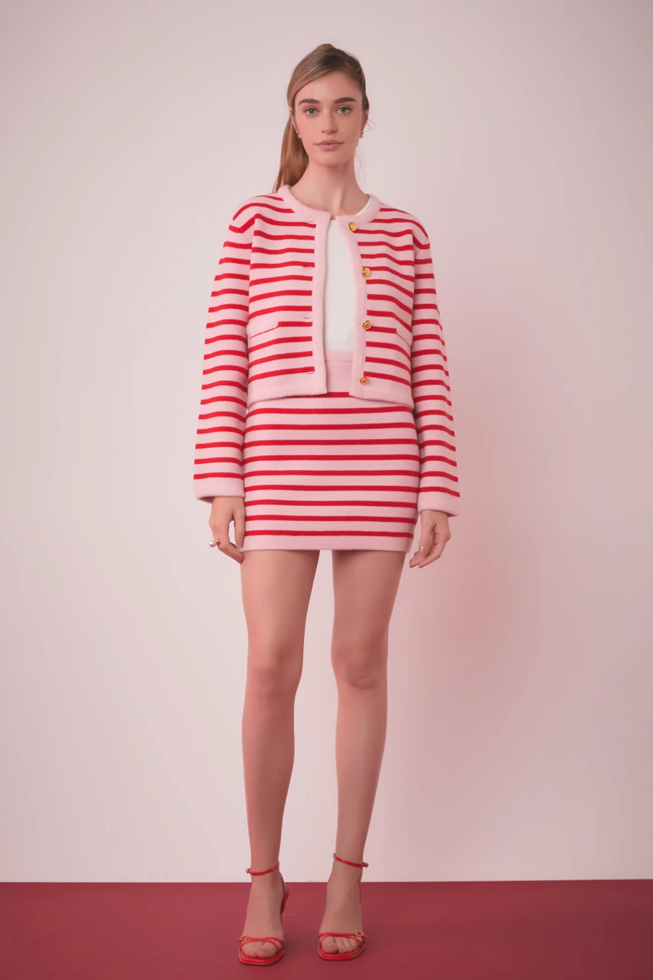 Knit Striped Sweater Cardigan - Image 16