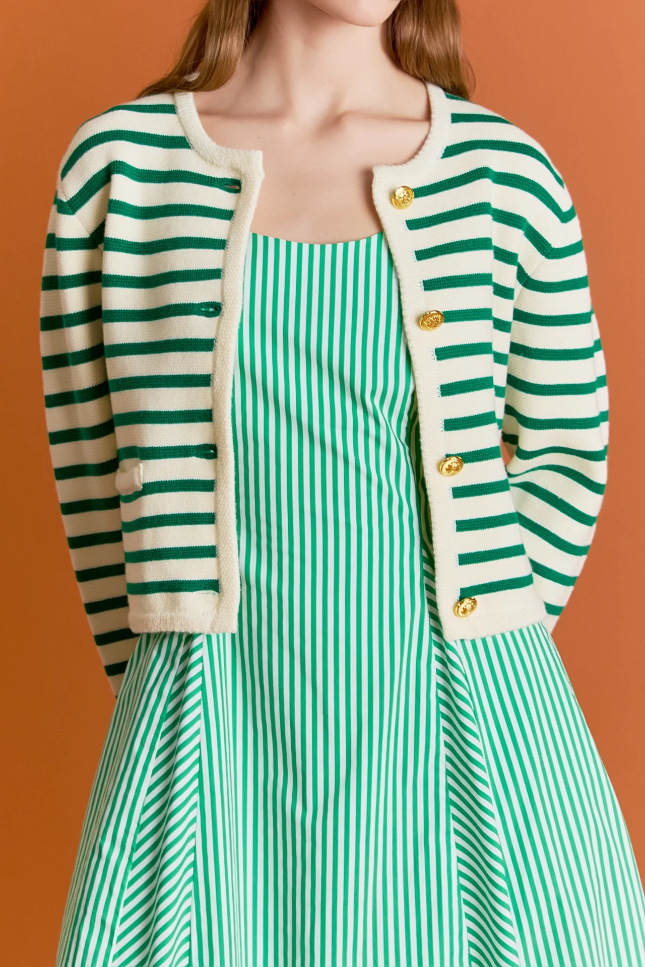 Knit Striped Sweater Cardigan - Image 7