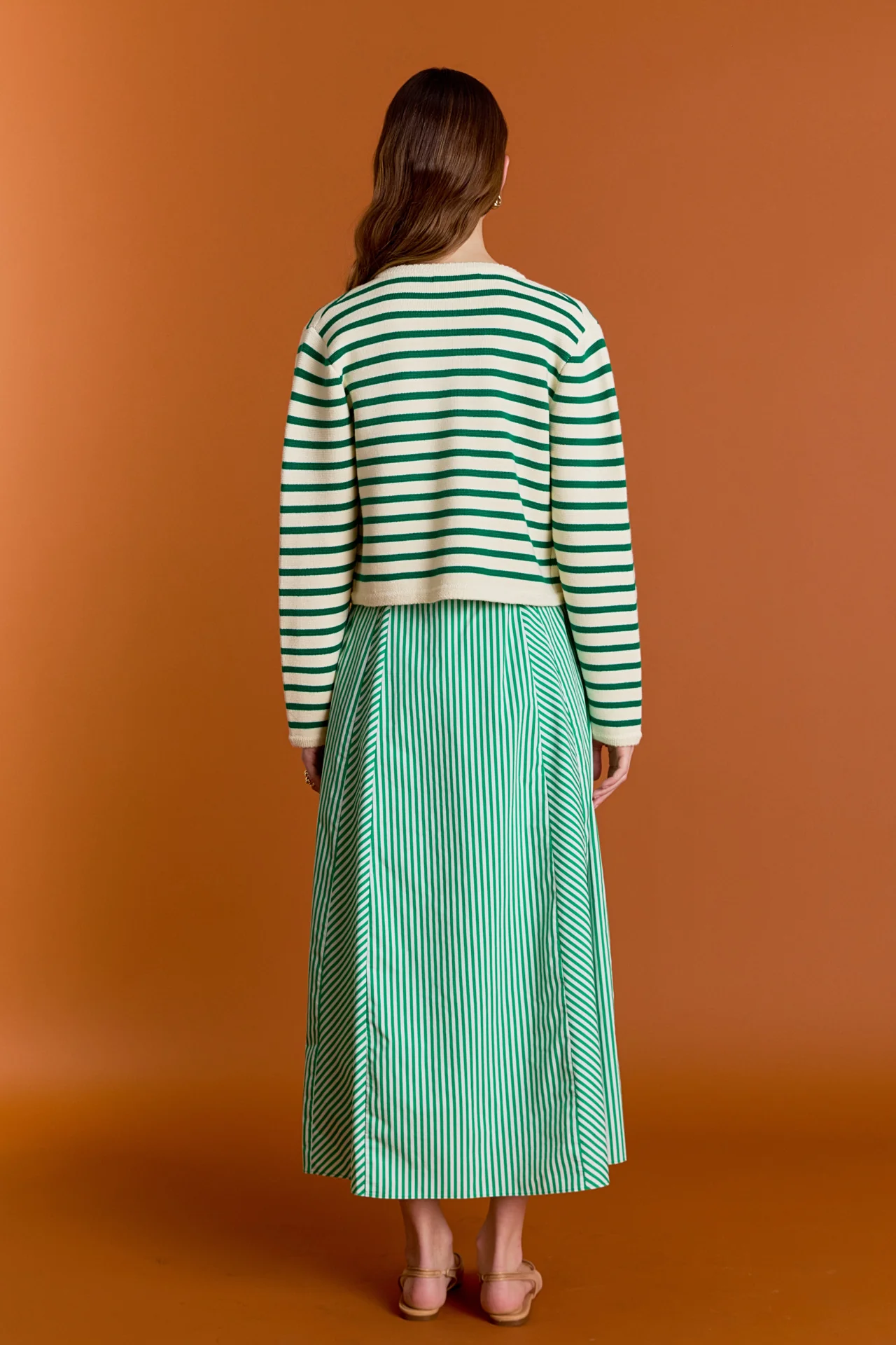 Knit Striped Sweater Cardigan - Image 9