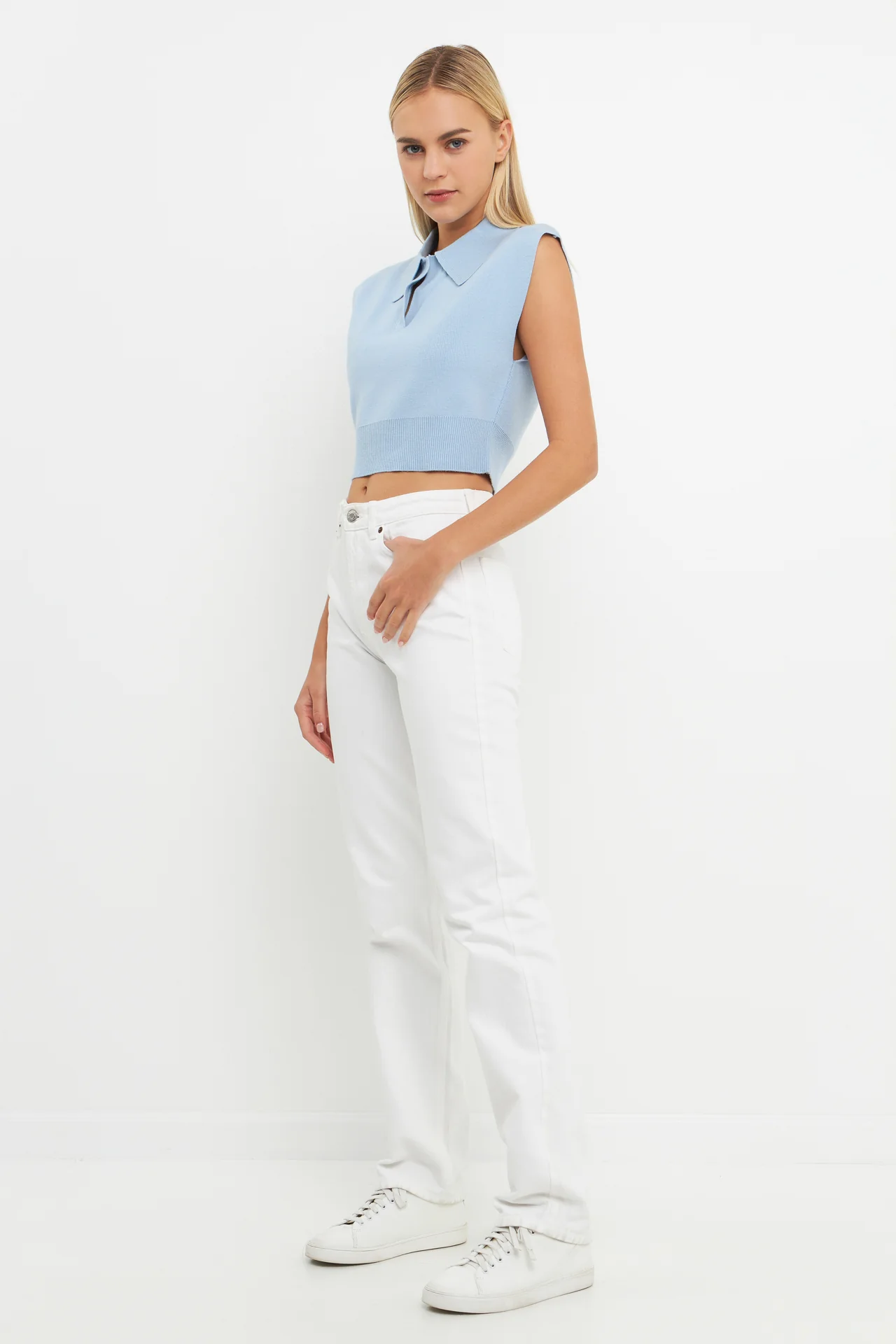 Knit Top with Collar - Image 3
