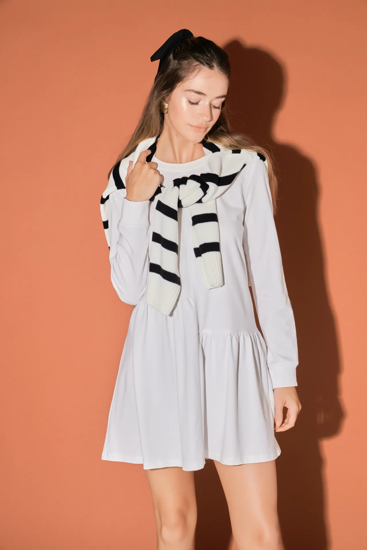 Knit Unbalanced Seam Dress - Image 10