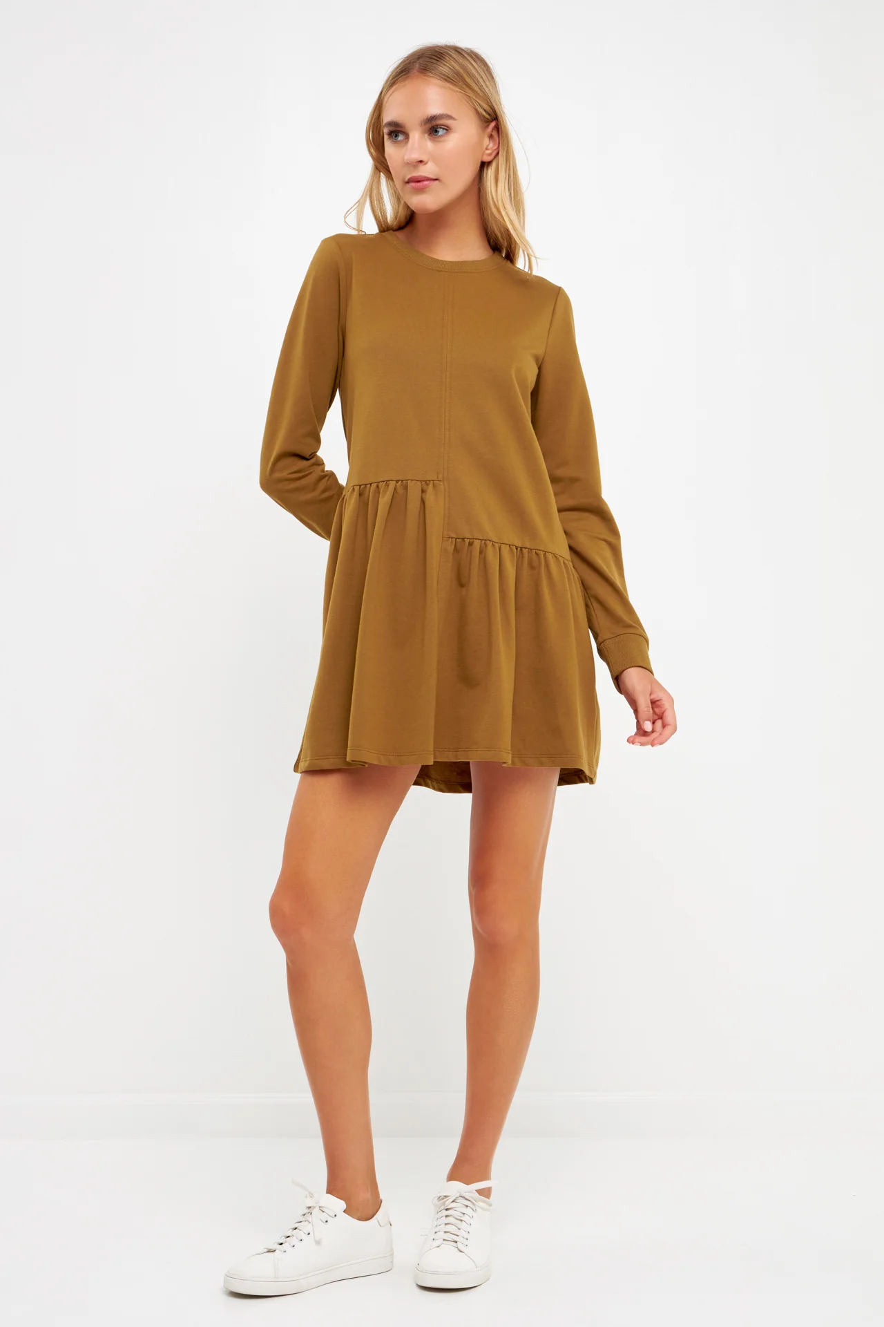 Knit Unbalanced Seam Dress - Image 11