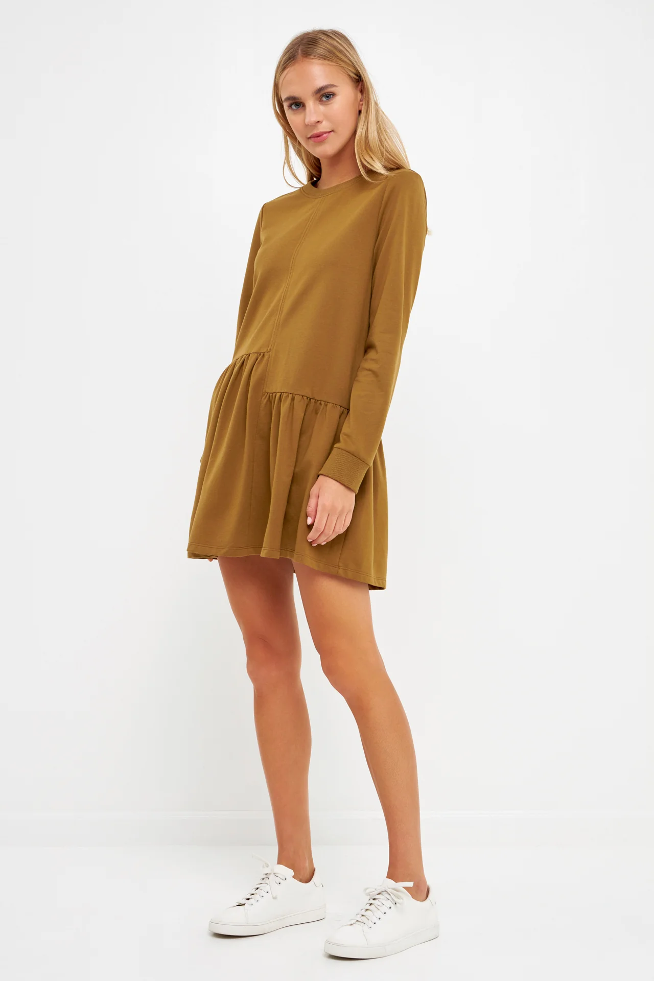 Knit Unbalanced Seam Dress - Image 13