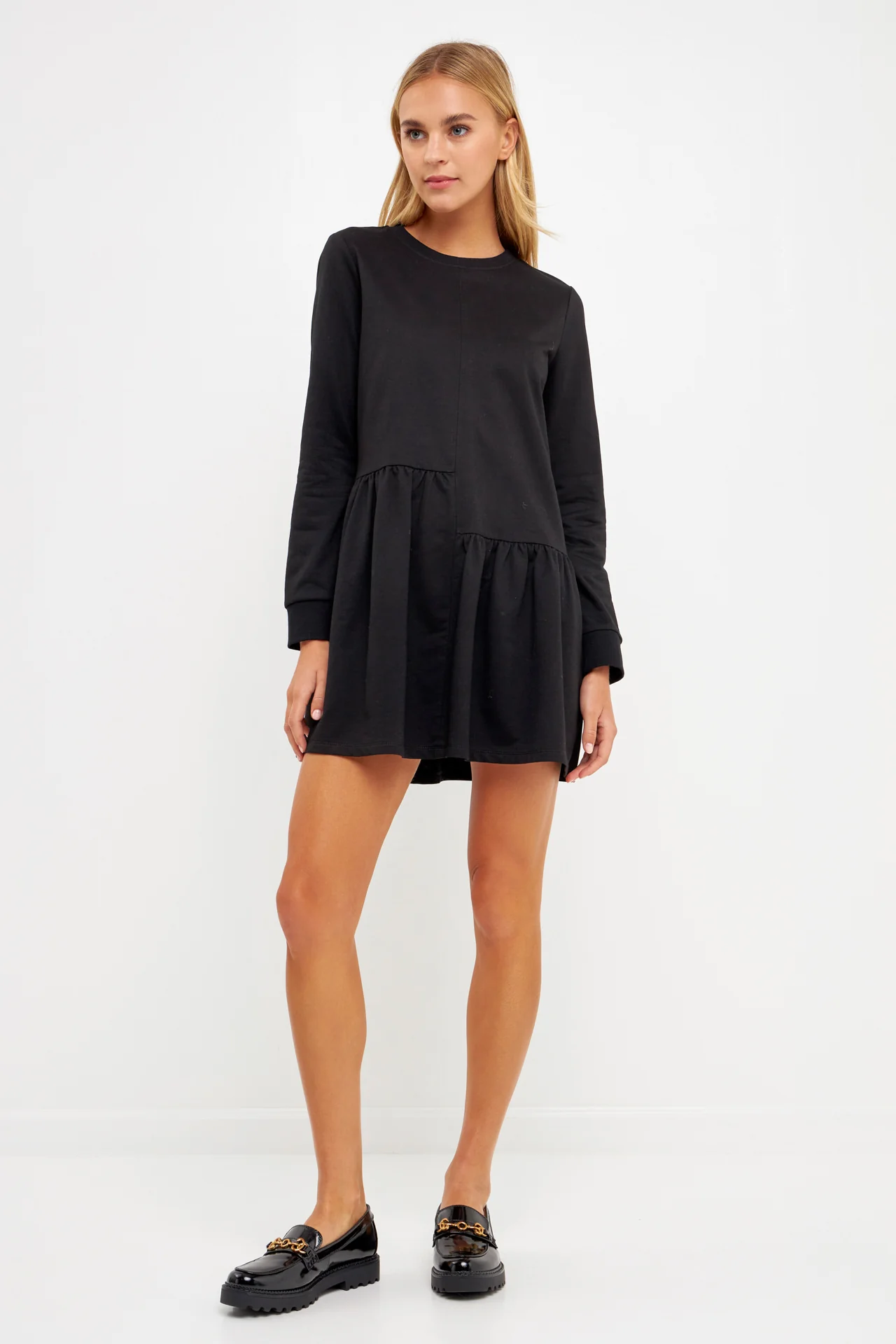 Knit Unbalanced Seam Dress - Image 16