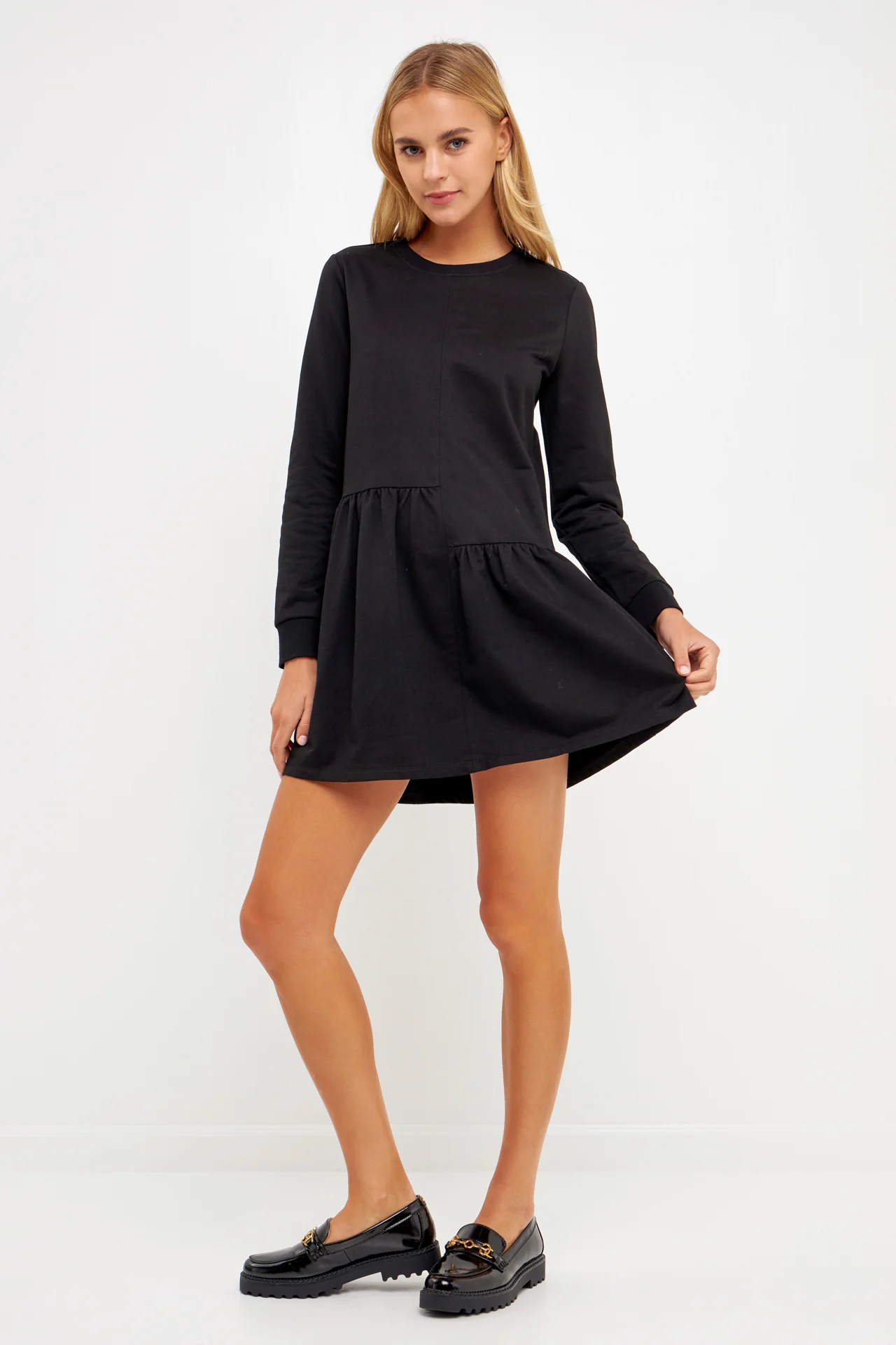 Knit Unbalanced Seam Dress - Image 18