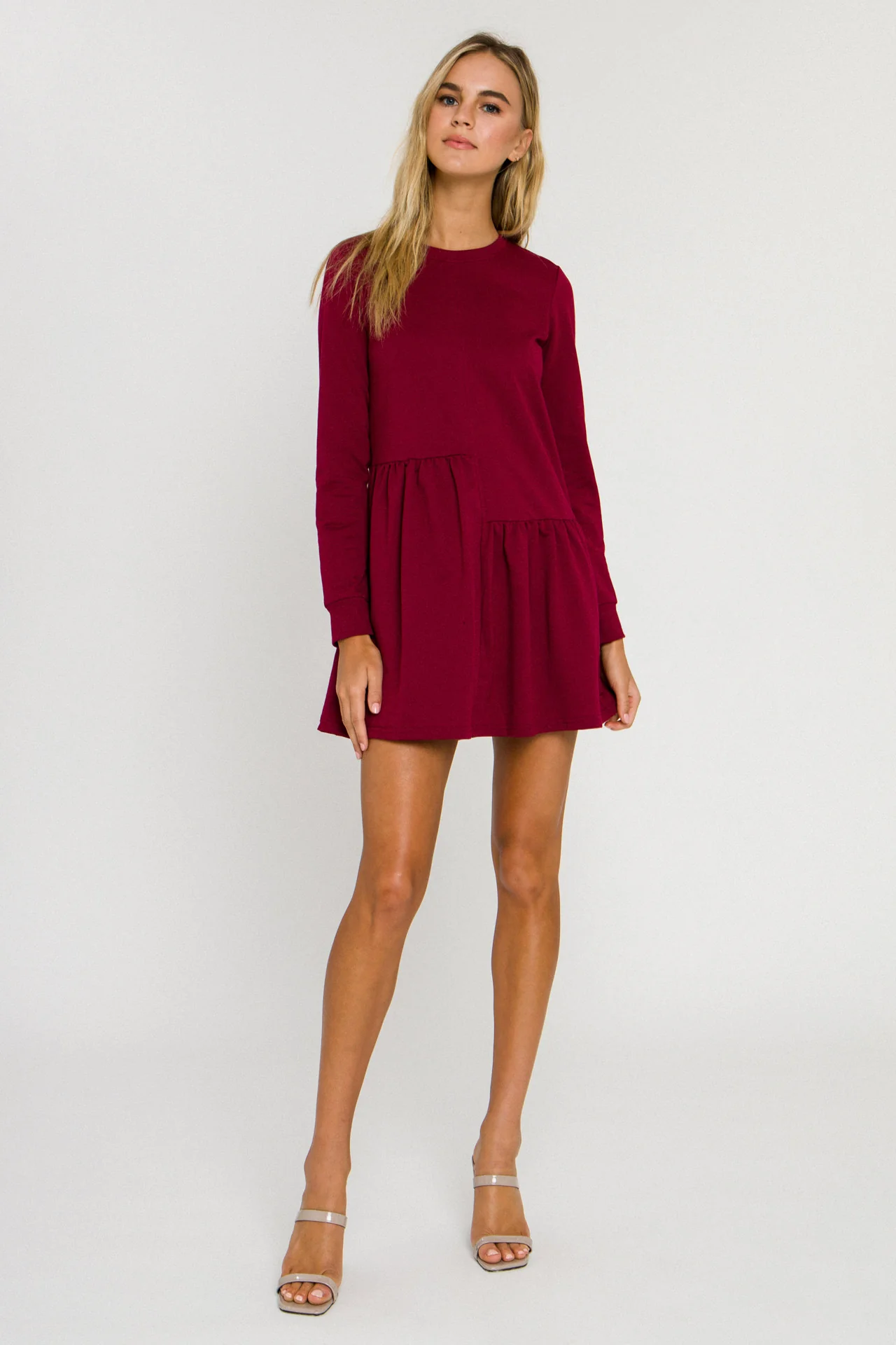 Knit Unbalanced Seam Dress - Image 26