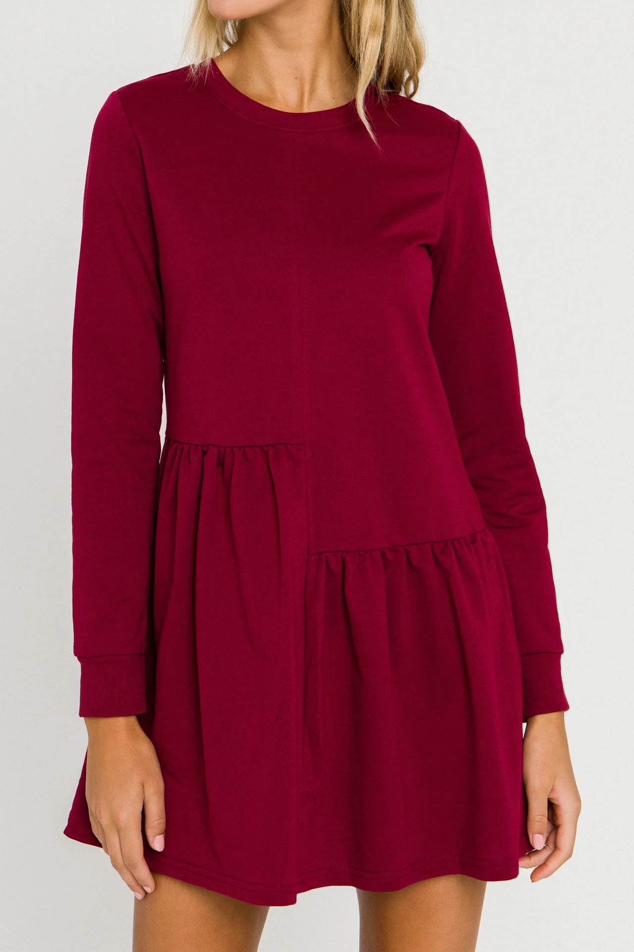 Knit Unbalanced Seam Dress - Image 27