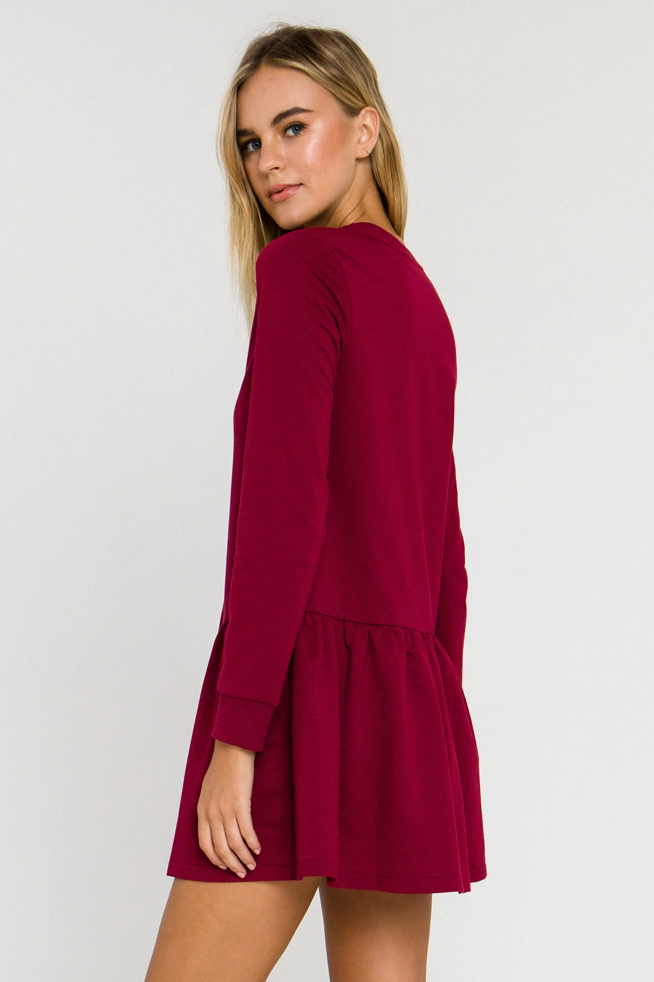 Knit Unbalanced Seam Dress - Image 29