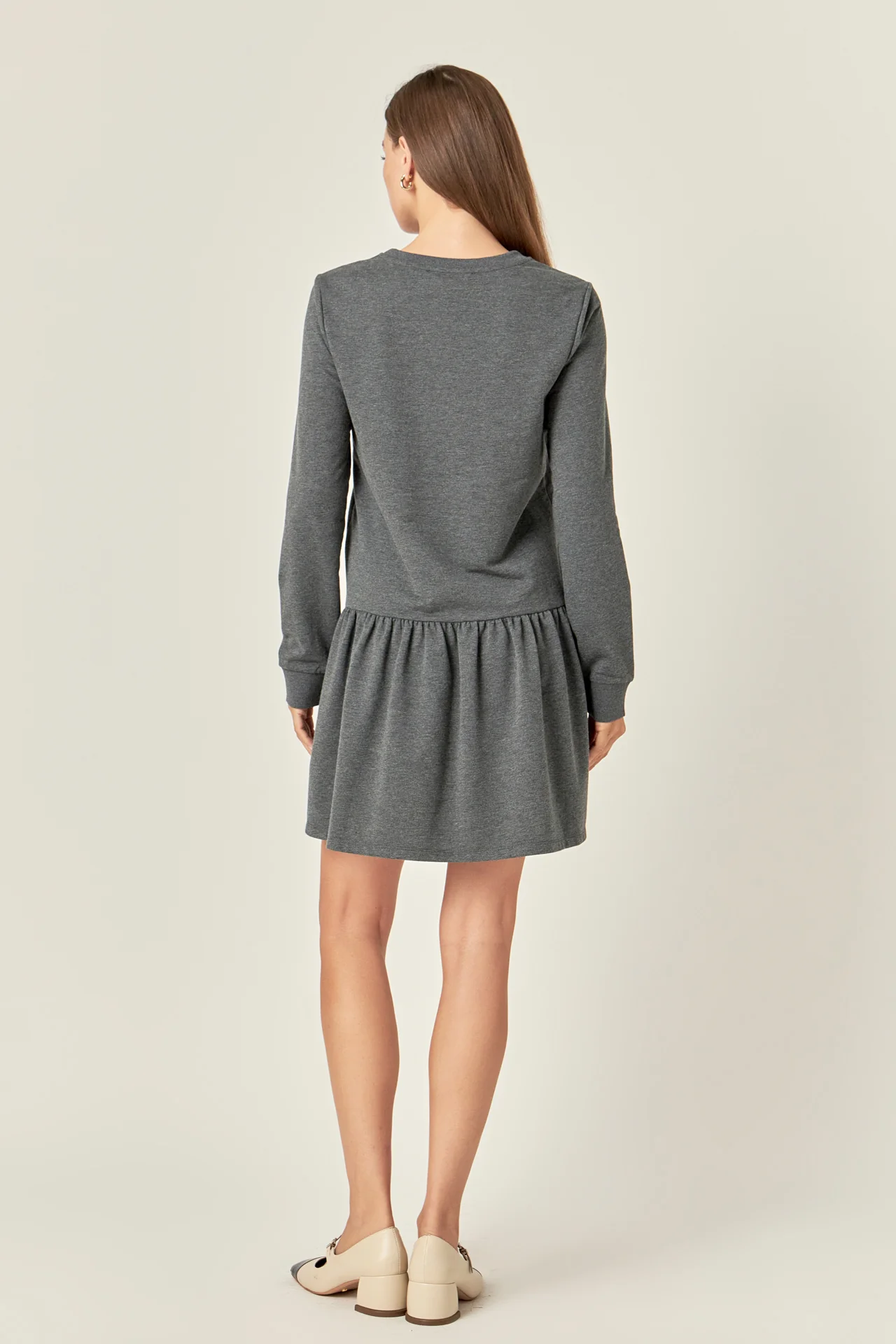 Knit Unbalanced Seam Dress - Image 4