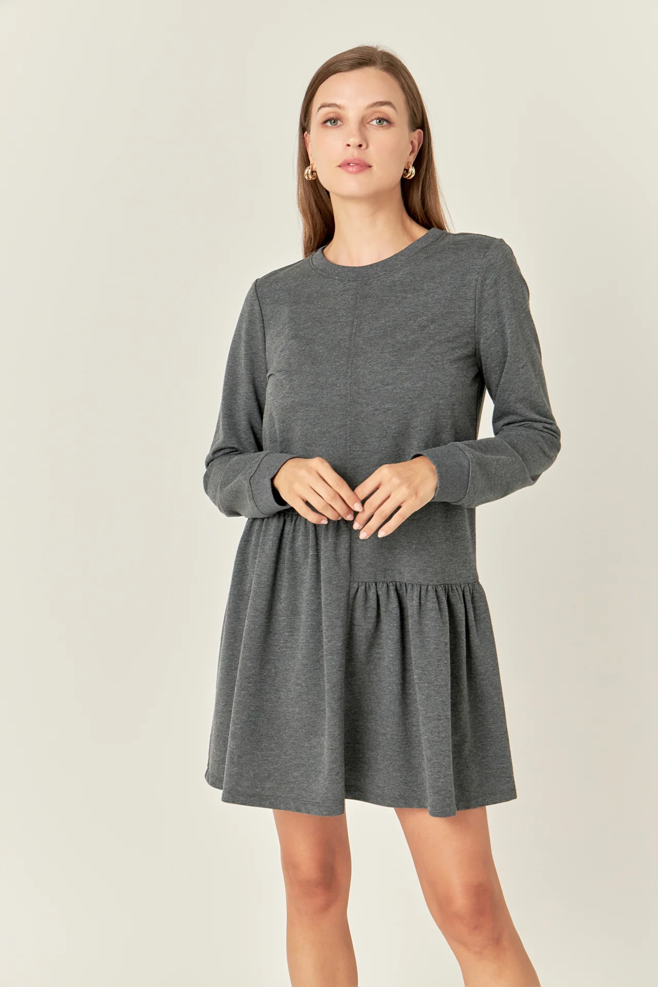 Knit Unbalanced Seam Dress - Image 5