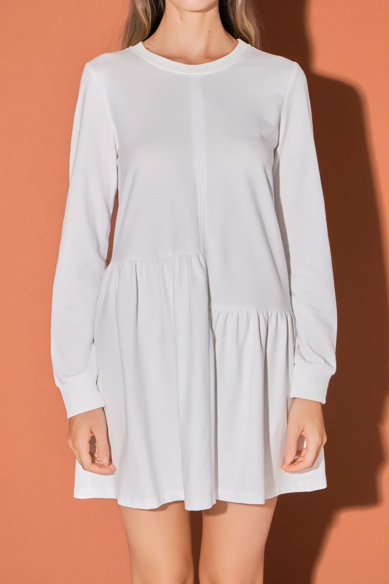 Knit Unbalanced Seam Dress - Image 7