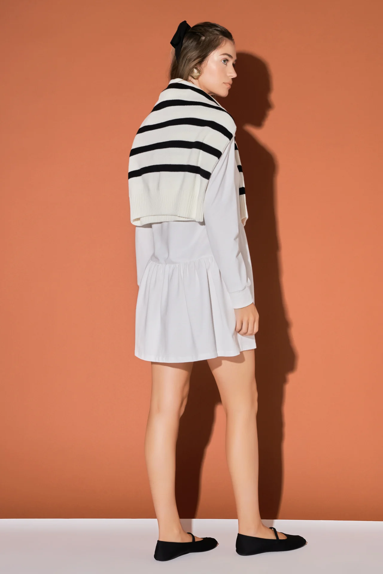 Knit Unbalanced Seam Dress - Image 9