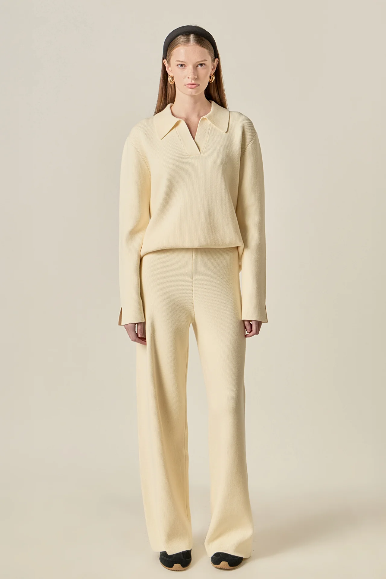 Knit Wide Pants - Image 3