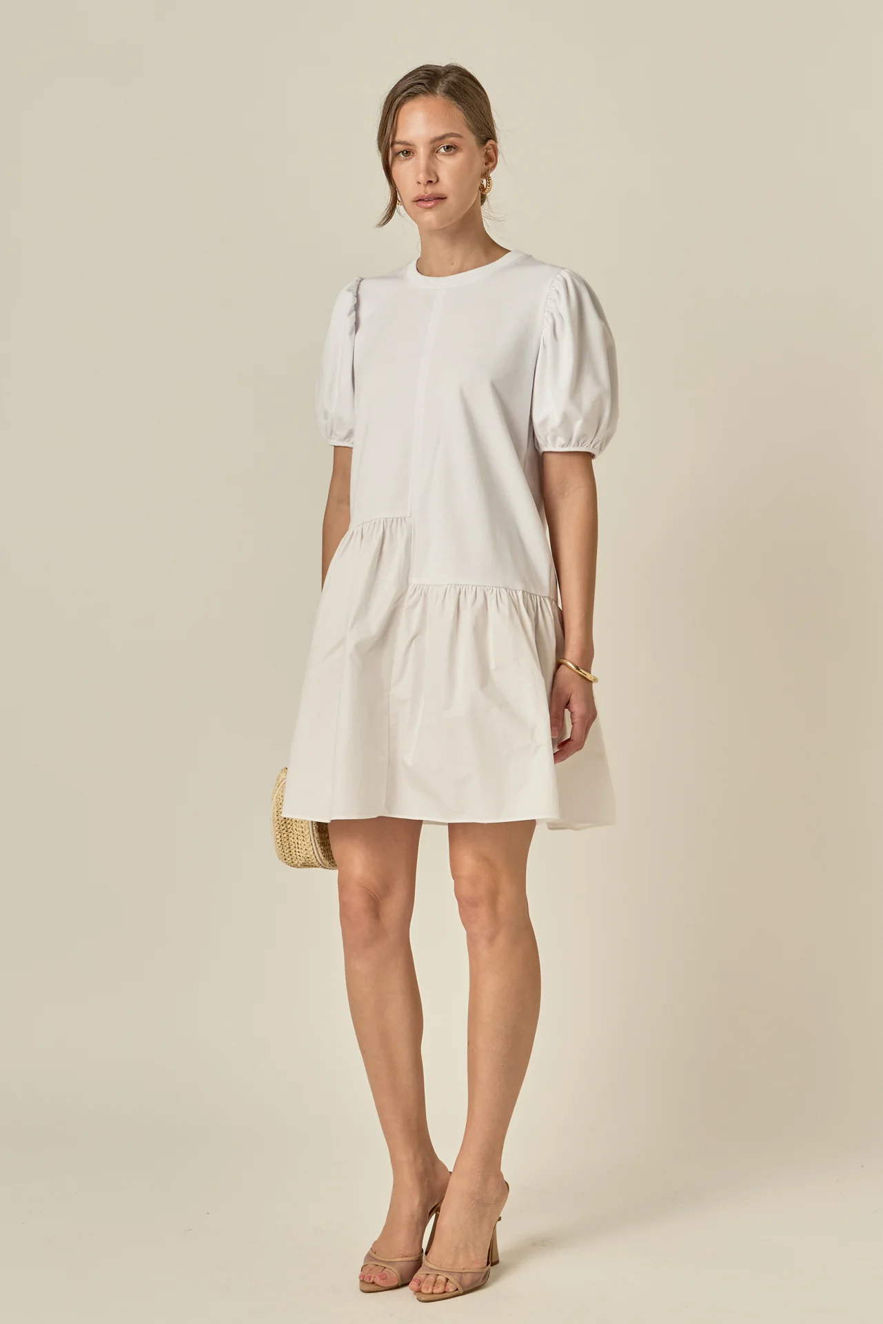 Knit Woven Mixed Dress - Image 10