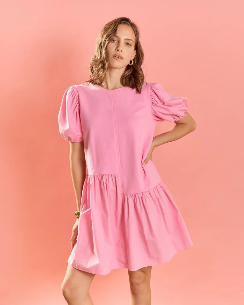 Knit Woven Mixed Dress - Image 101