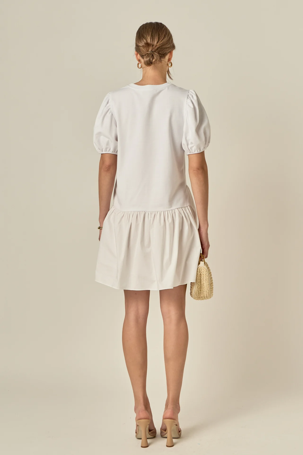 Knit Woven Mixed Dress - Image 11