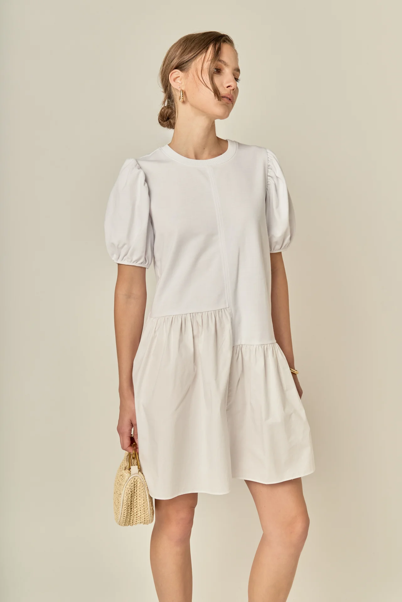 Knit Woven Mixed Dress - Image 12