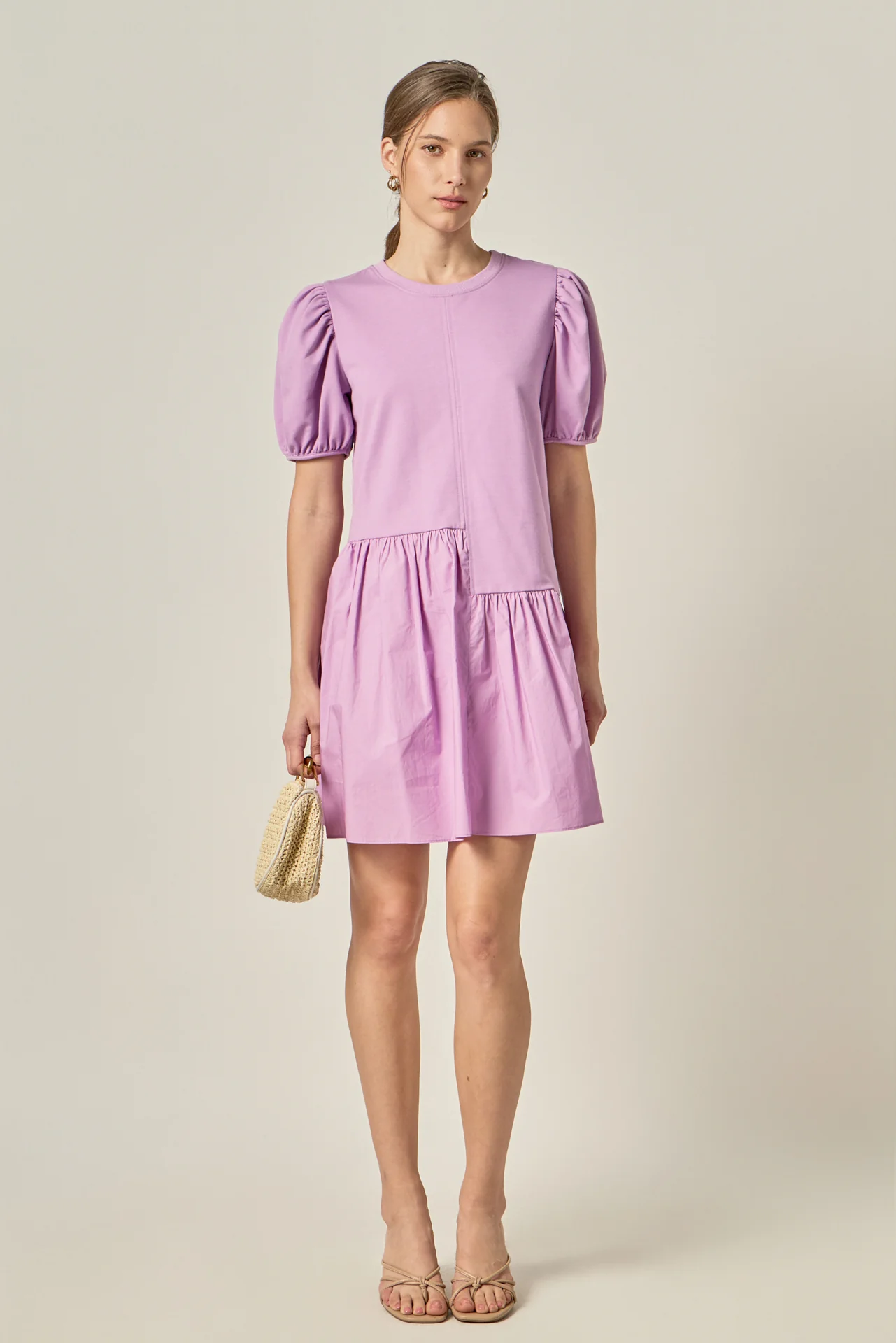Knit Woven Mixed Dress - Image 14