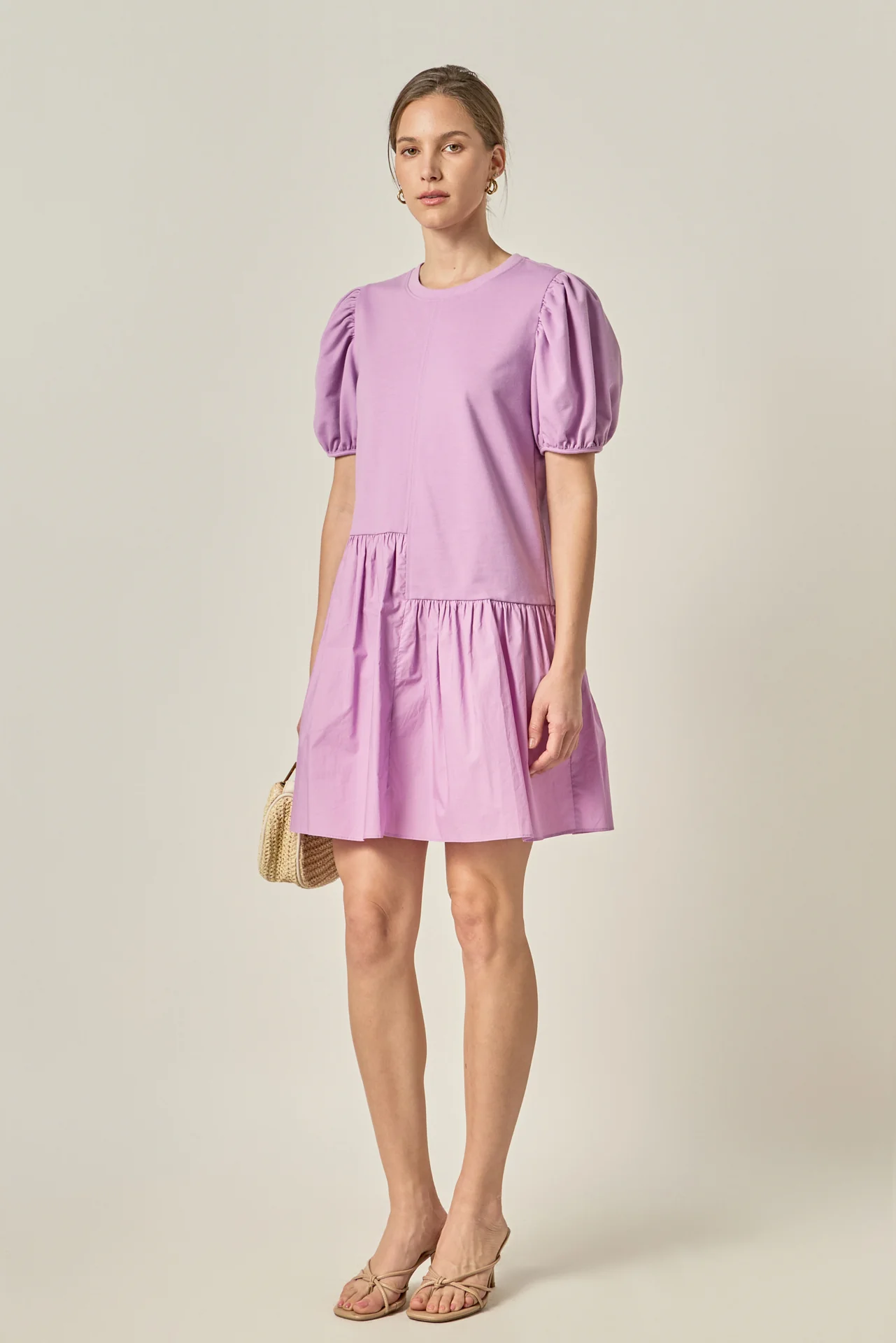 Knit Woven Mixed Dress - Image 16
