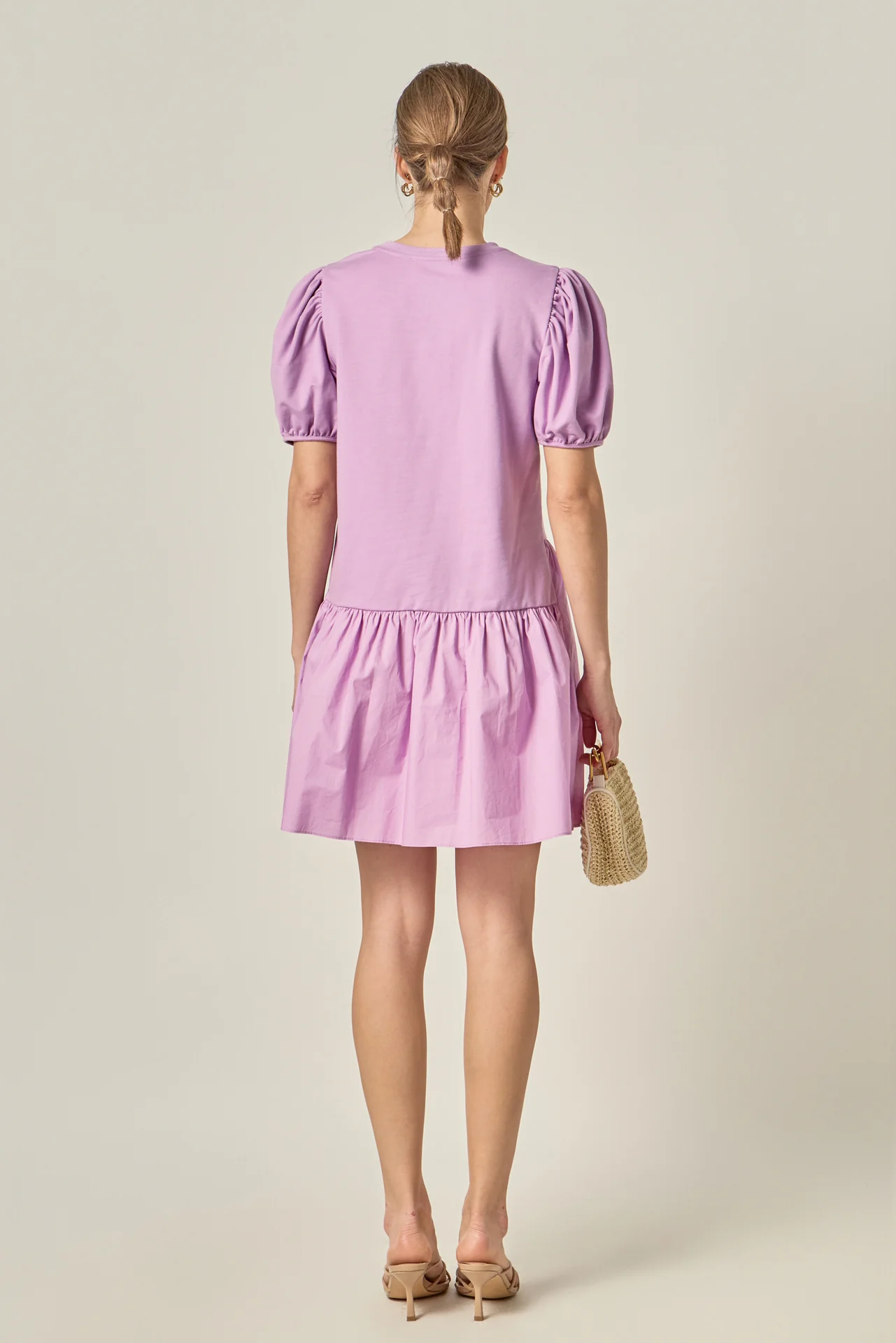 Knit Woven Mixed Dress - Image 17