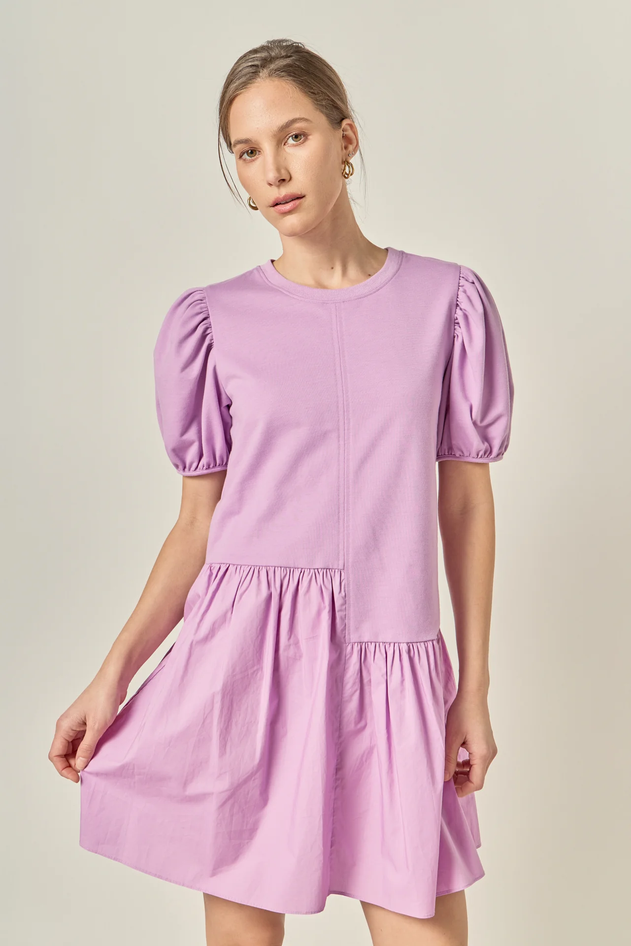 Knit Woven Mixed Dress - Image 18