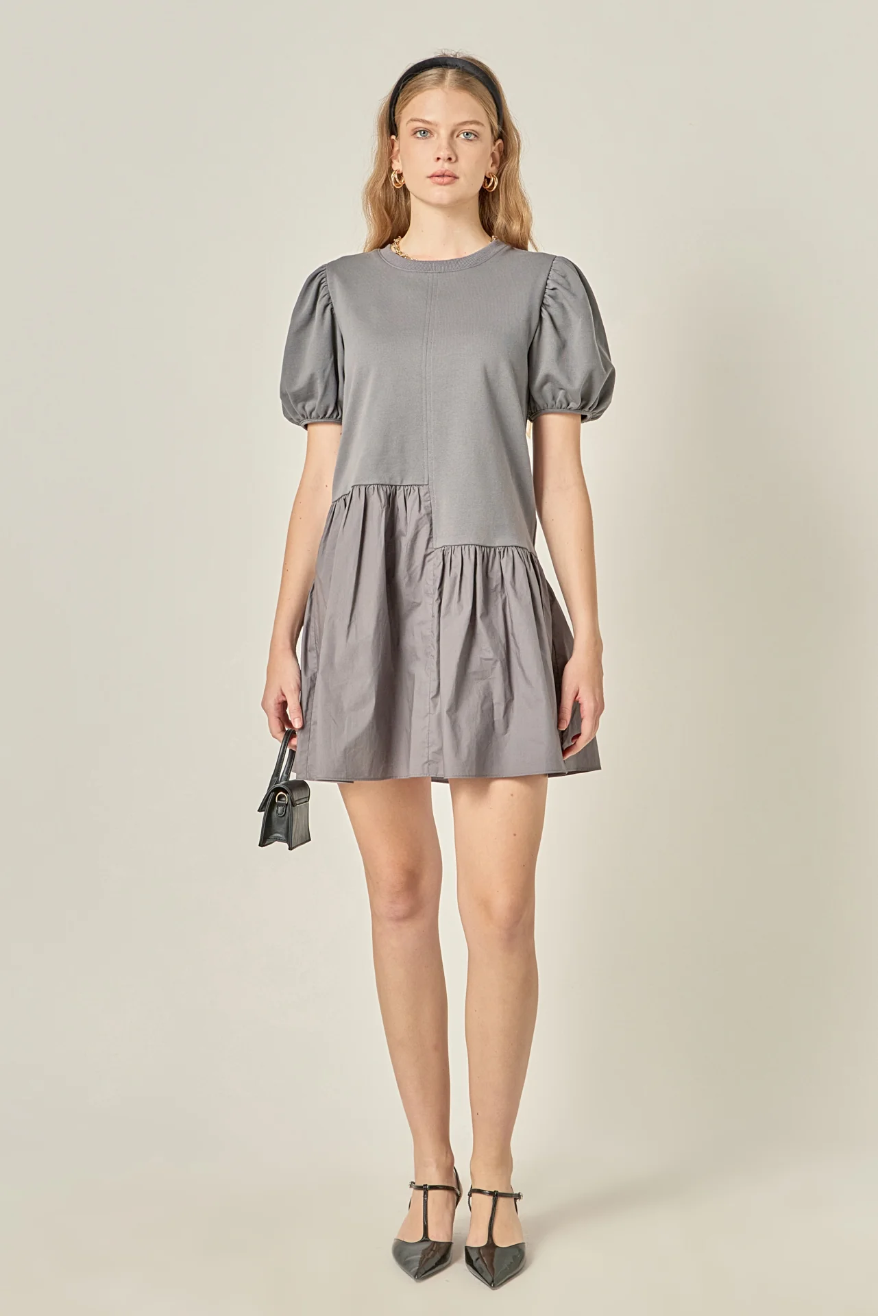 Knit Woven Mixed Dress - Image 20