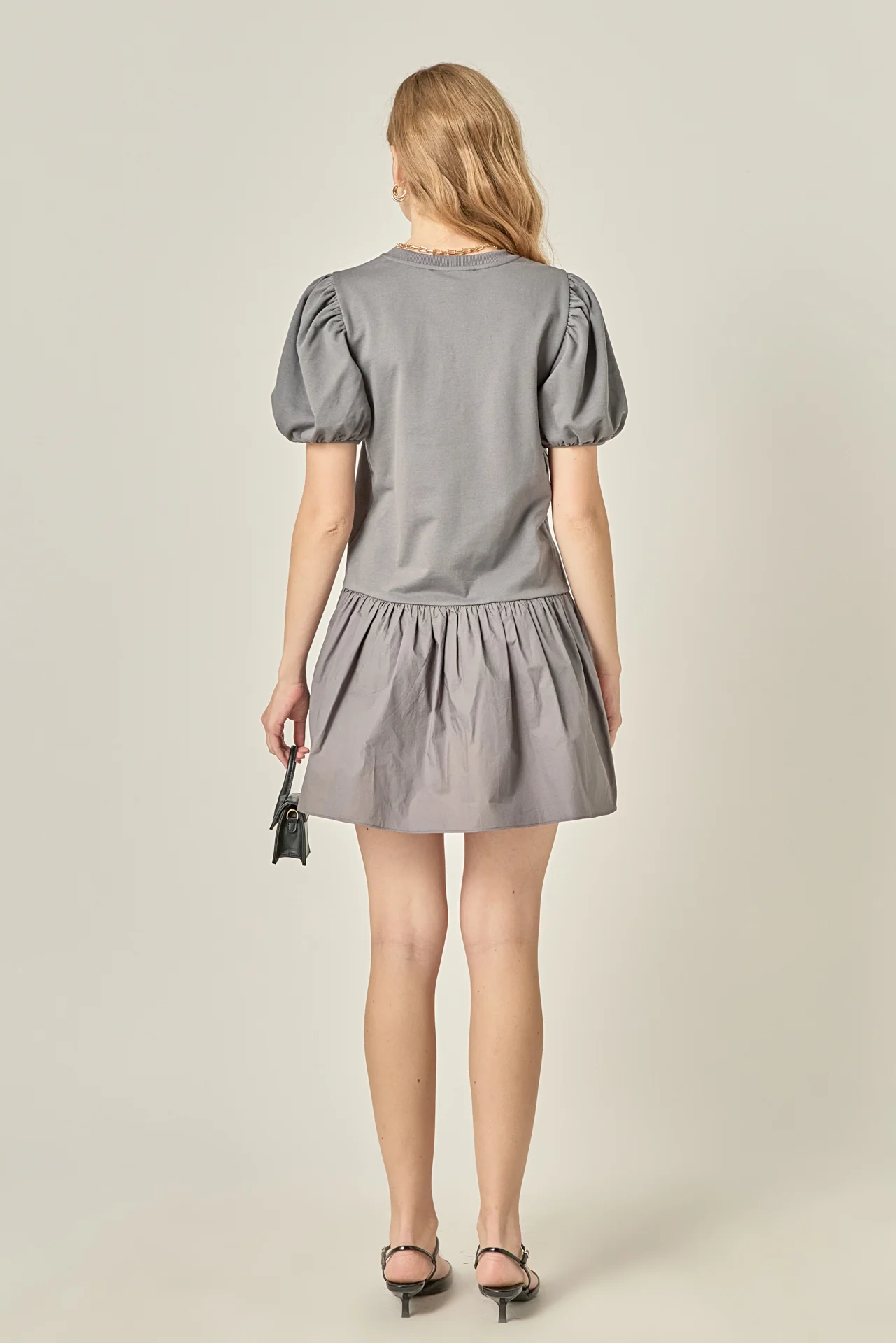 Knit Woven Mixed Dress - Image 23