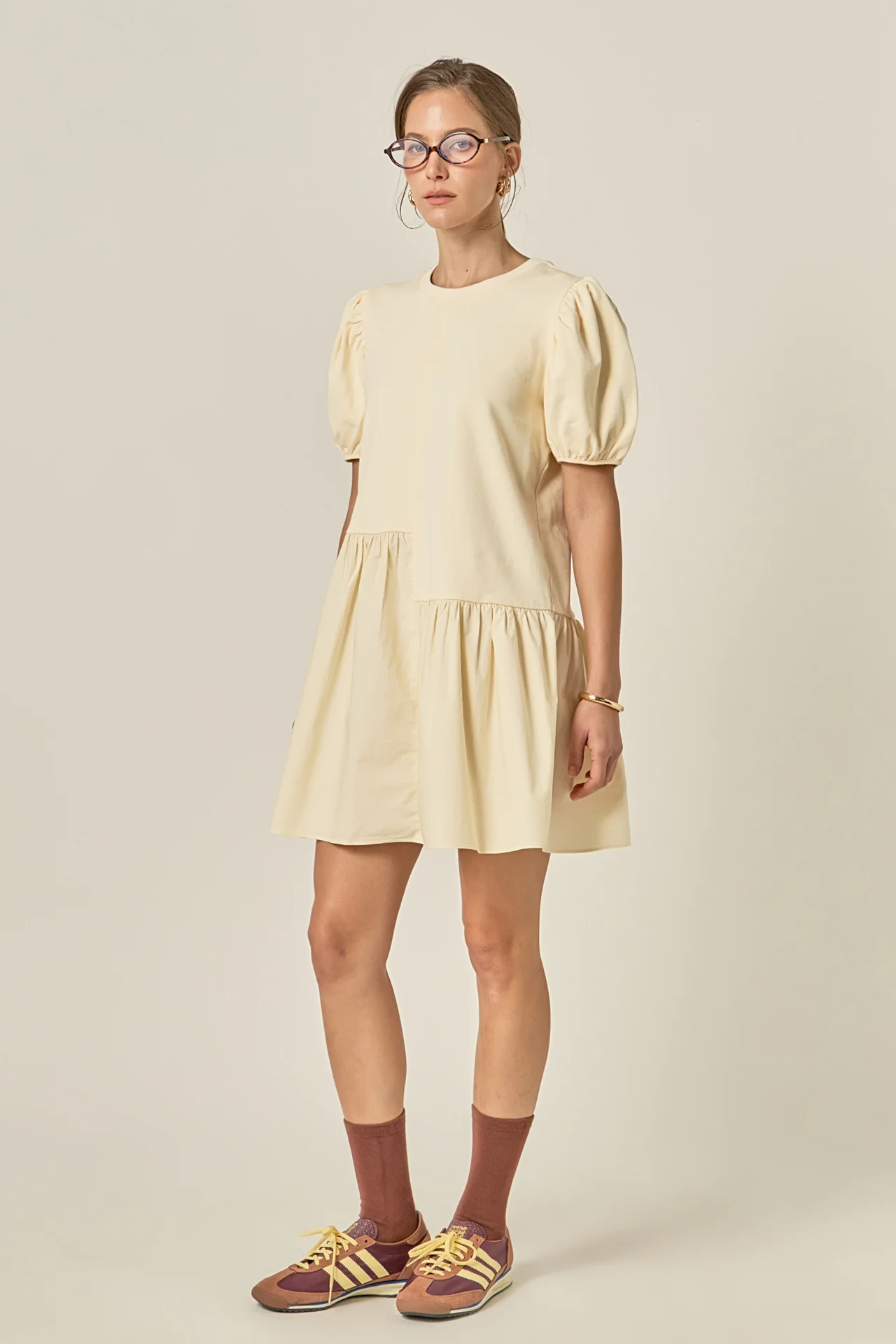 Knit Woven Mixed Dress - Image 25