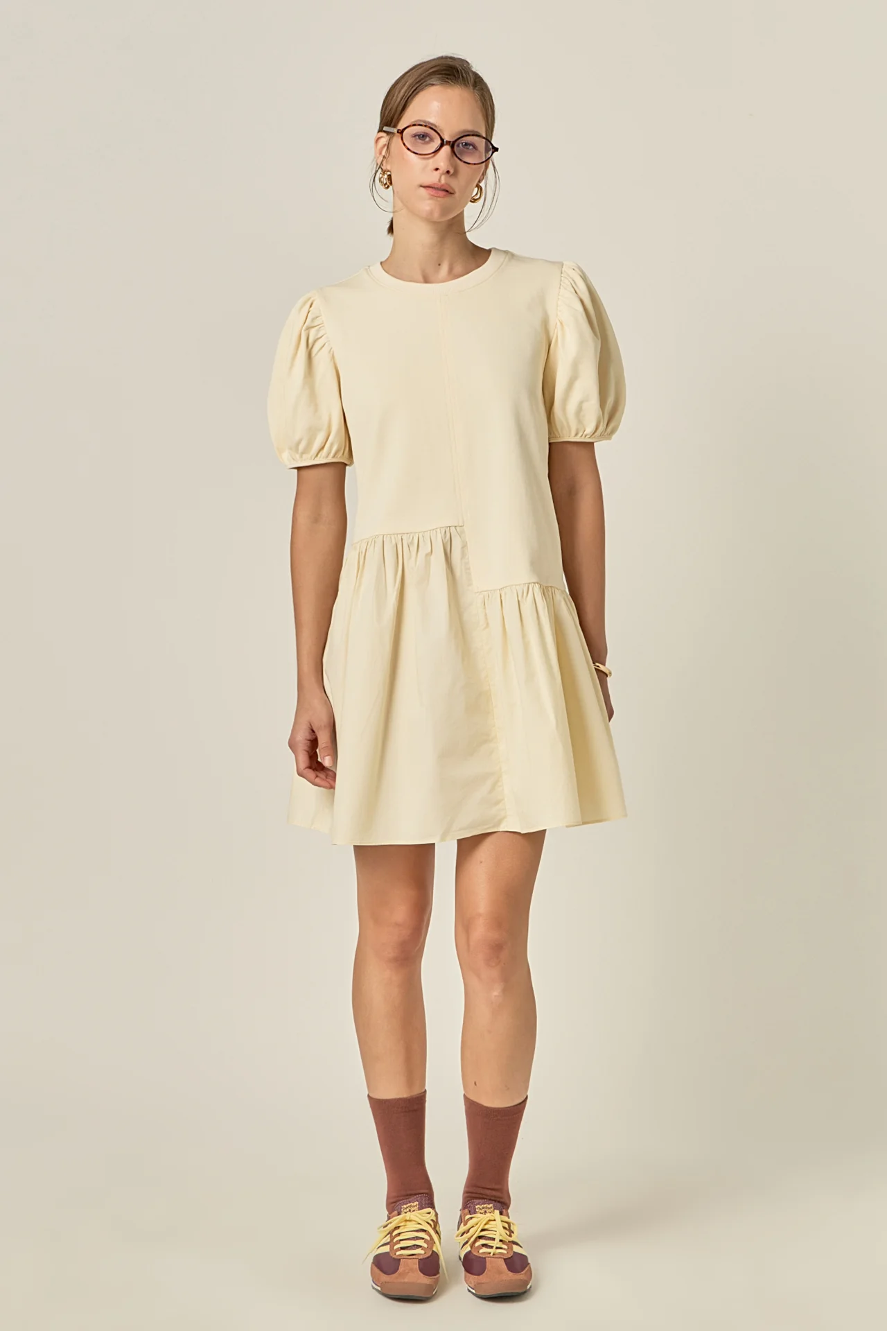 Knit Woven Mixed Dress - Image 27