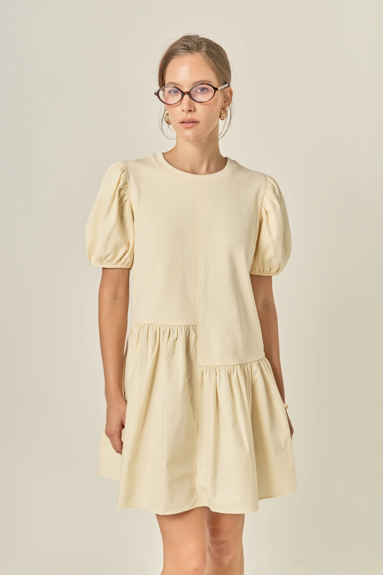 Knit Woven Mixed Dress - Image 29