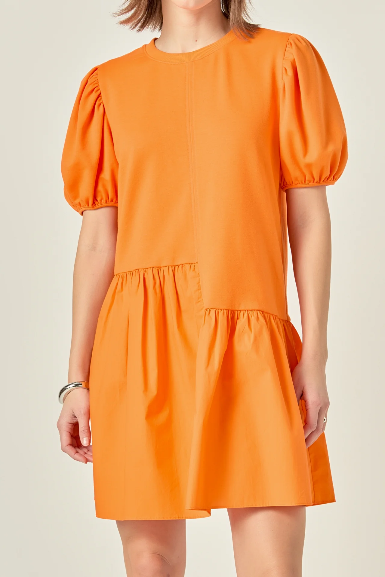 Knit Woven Mixed Dress - Image 31