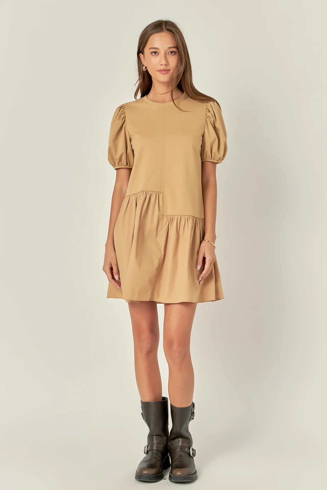 Knit Woven Mixed Dress - Image 35