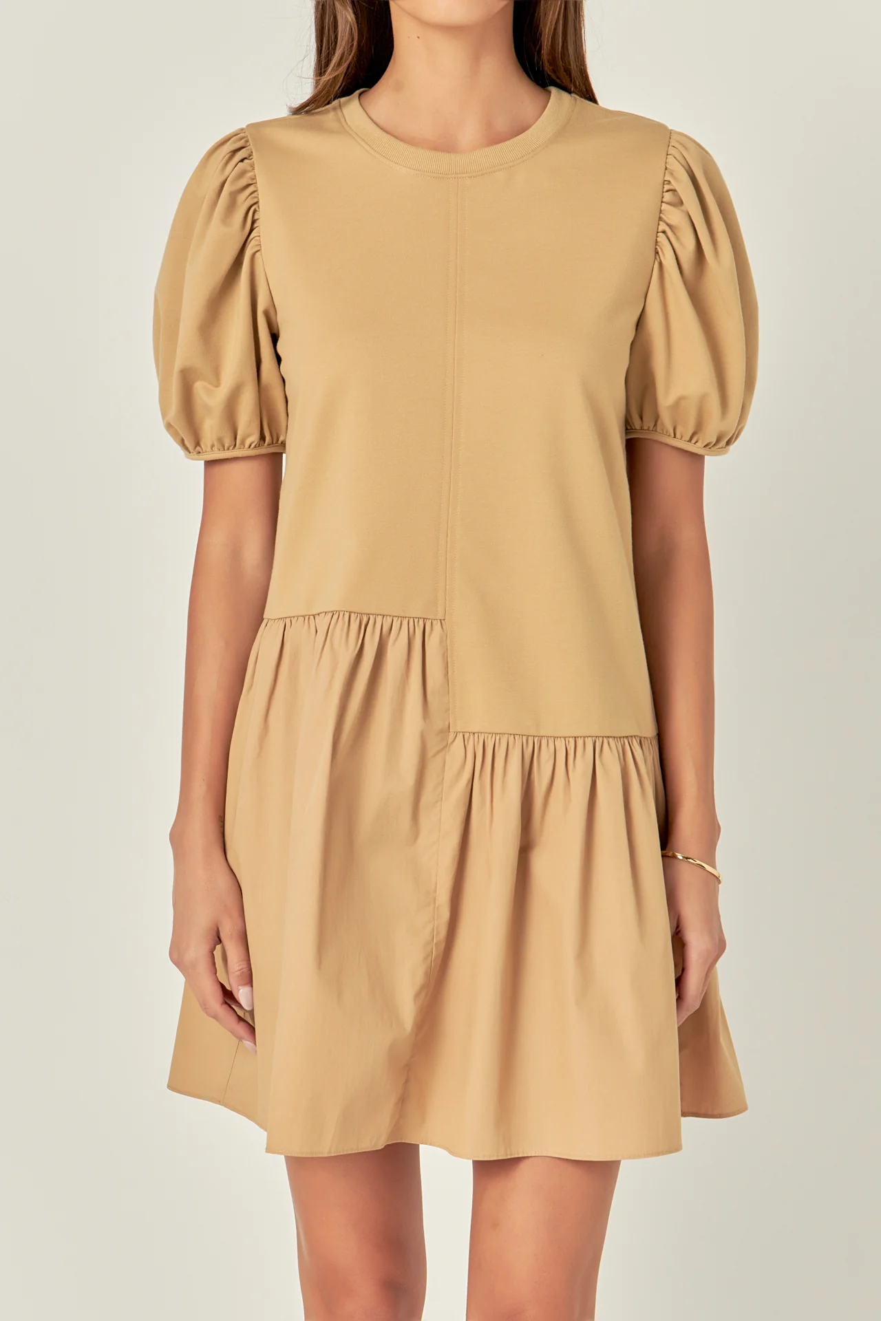 Knit Woven Mixed Dress - Image 36