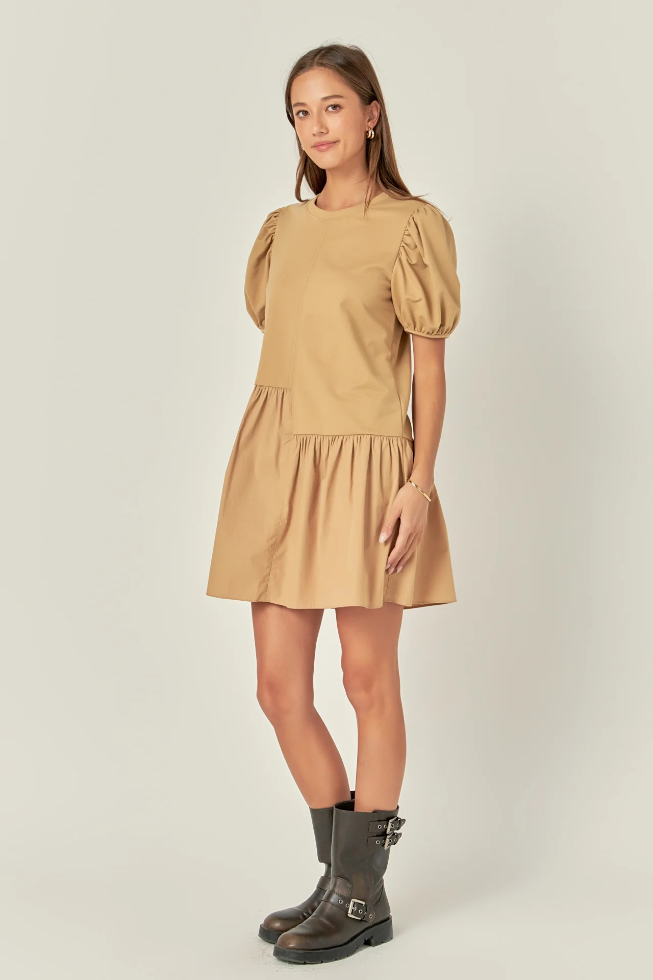 Knit Woven Mixed Dress - Image 37