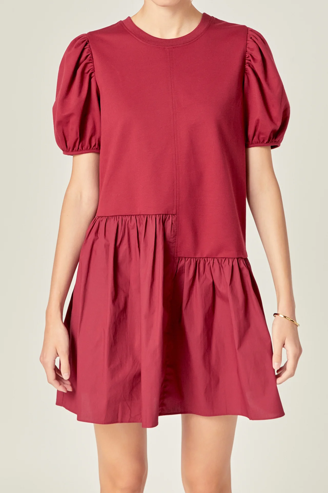 Knit Woven Mixed Dress - Image 41