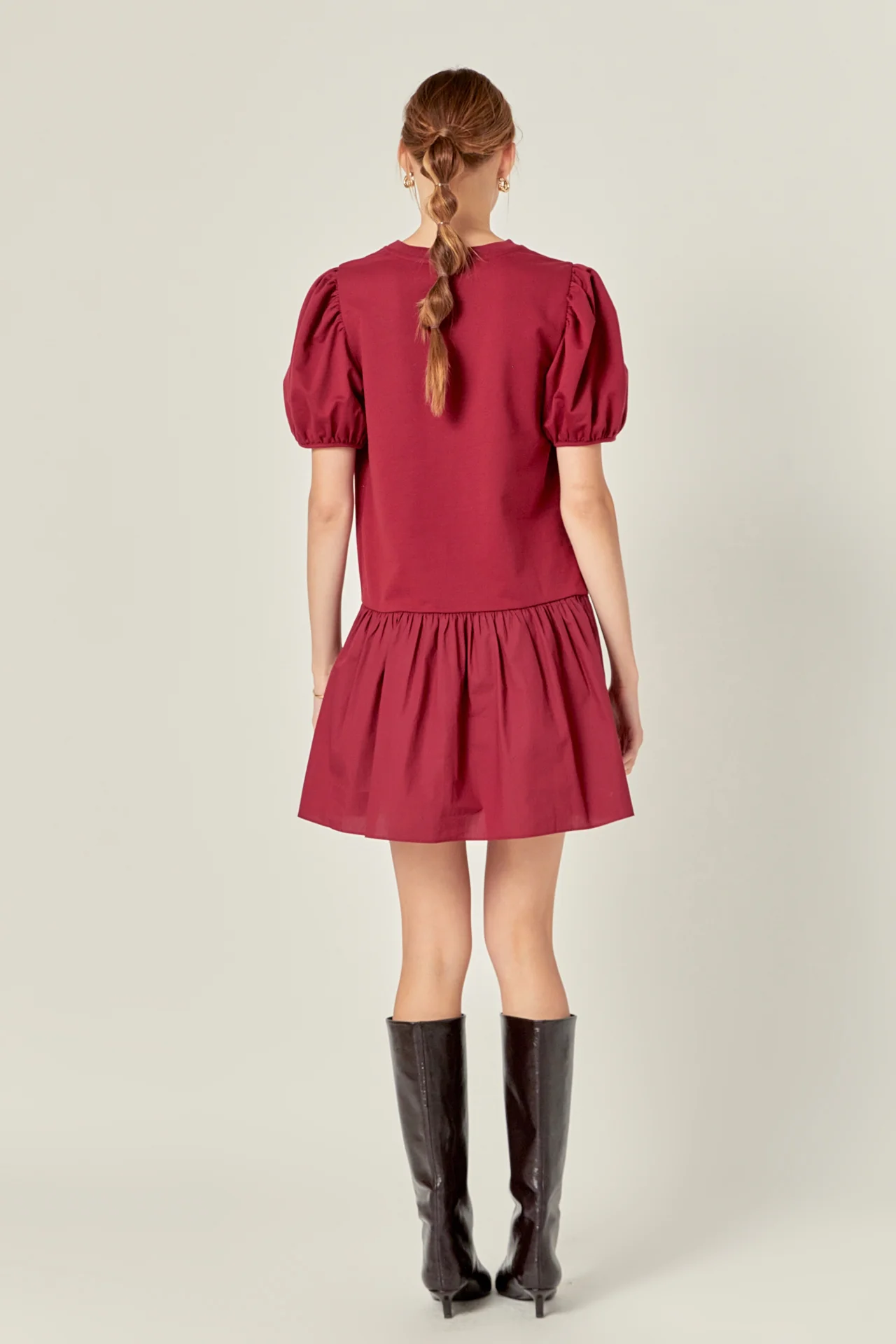 Knit Woven Mixed Dress - Image 43